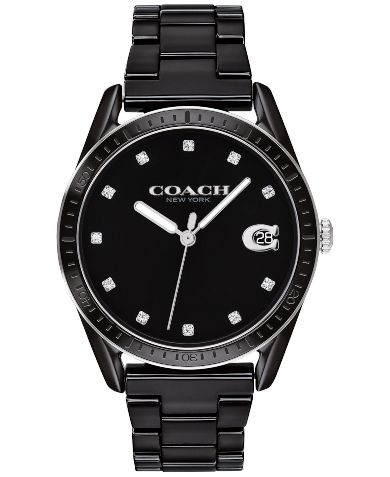 Женские часы Preston с черным керамическим браслетом 36мм COACH