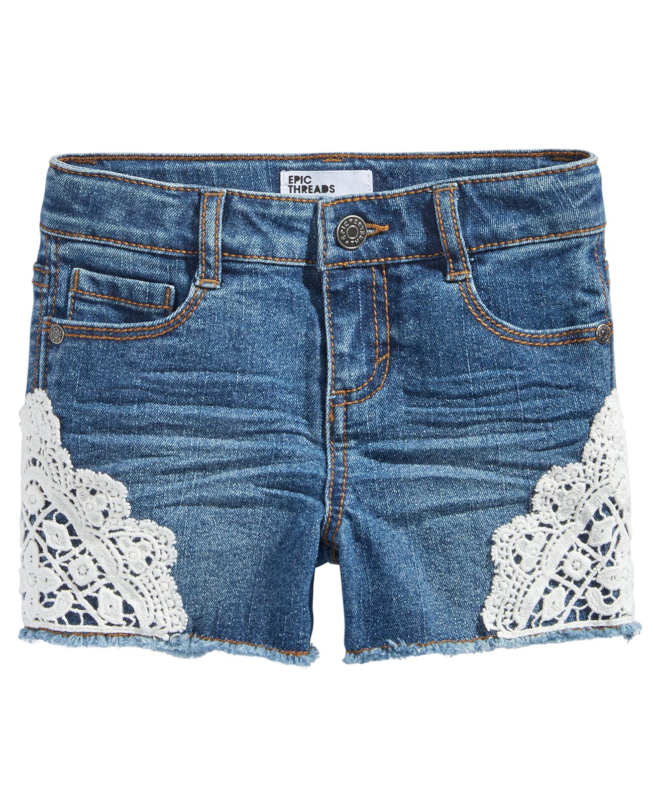 Шорты из джинсовой ткани для девочек с крючком Hemt, созданные для Macy's Epic Threads