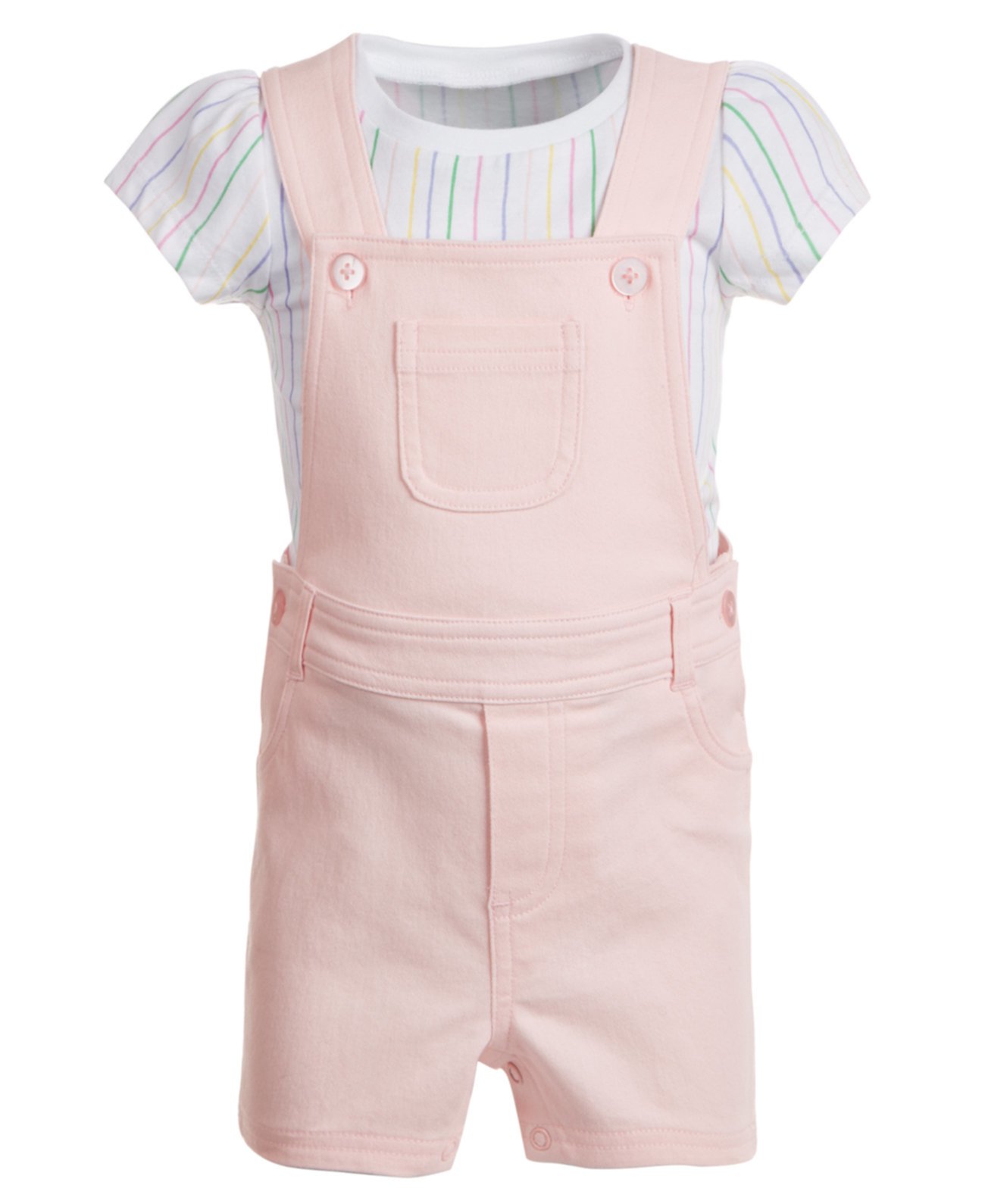 Baby Girls 2-шт. Полосатая футболка и короткий набор, созданный для Macy's First Impressions