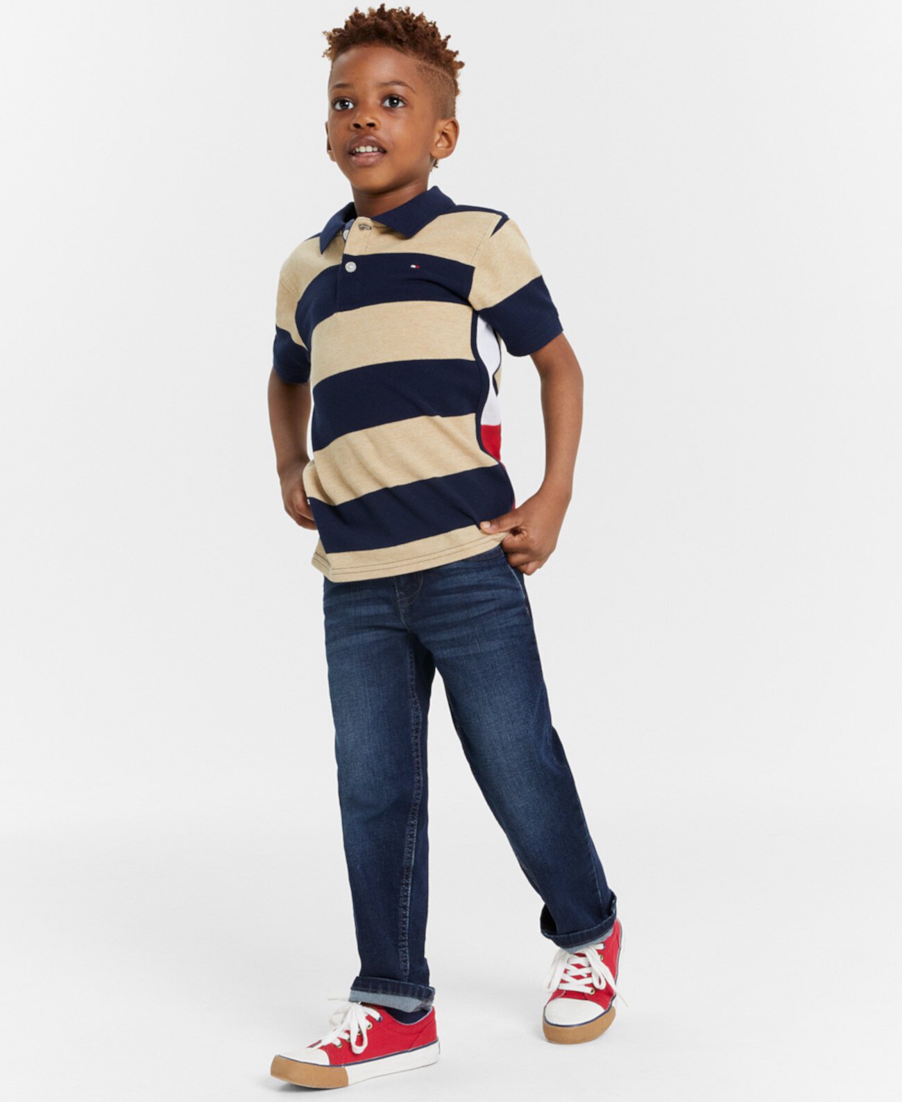 Футболка Для Мальчиков Tommy Hilfiger Colorblocked Stripe Polo Shirt Tommy Hilfiger