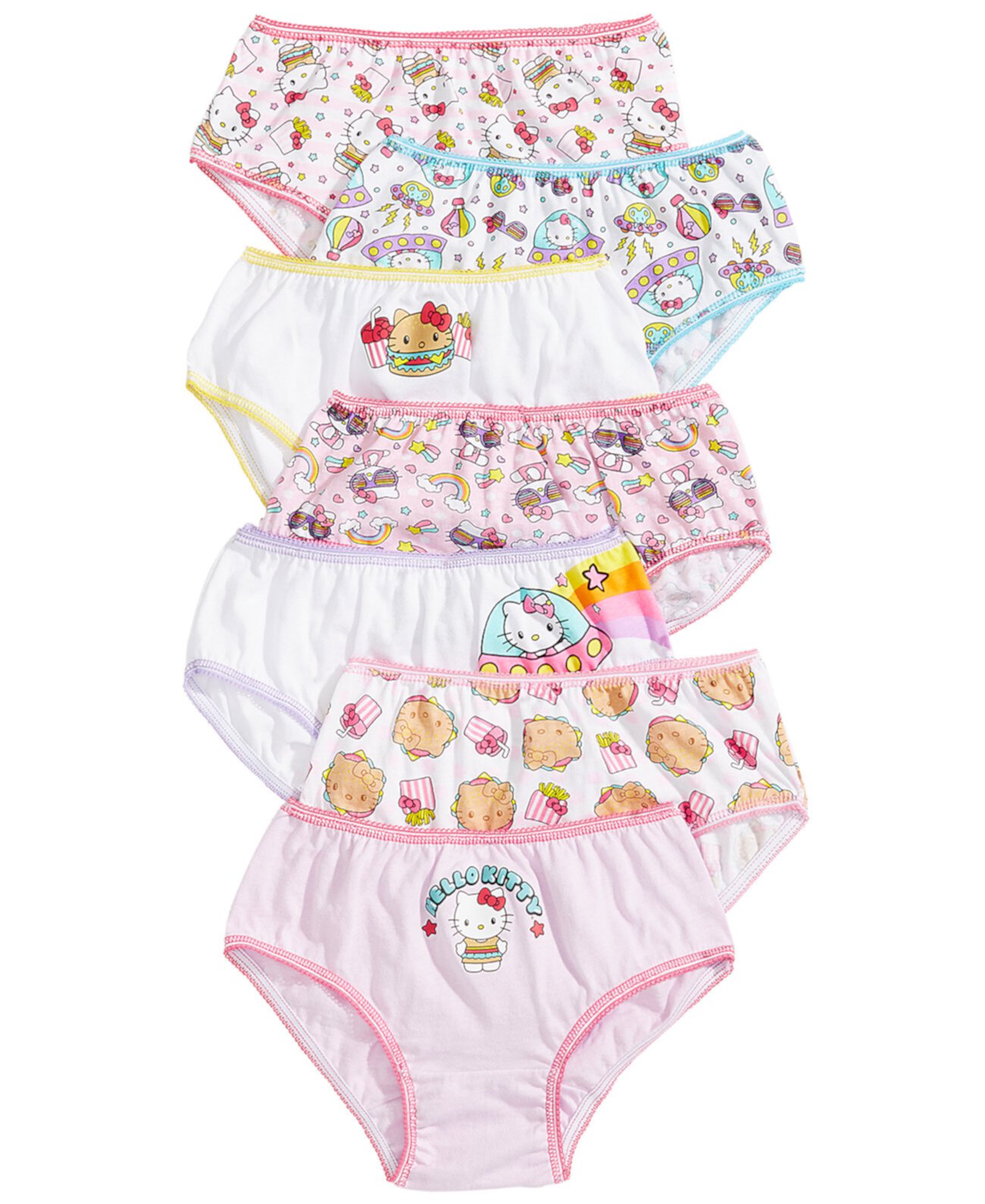 Комплект хлопкового нижнего белья Hello Kitty, 7 пар, для маленьких и больших девочек Disney
