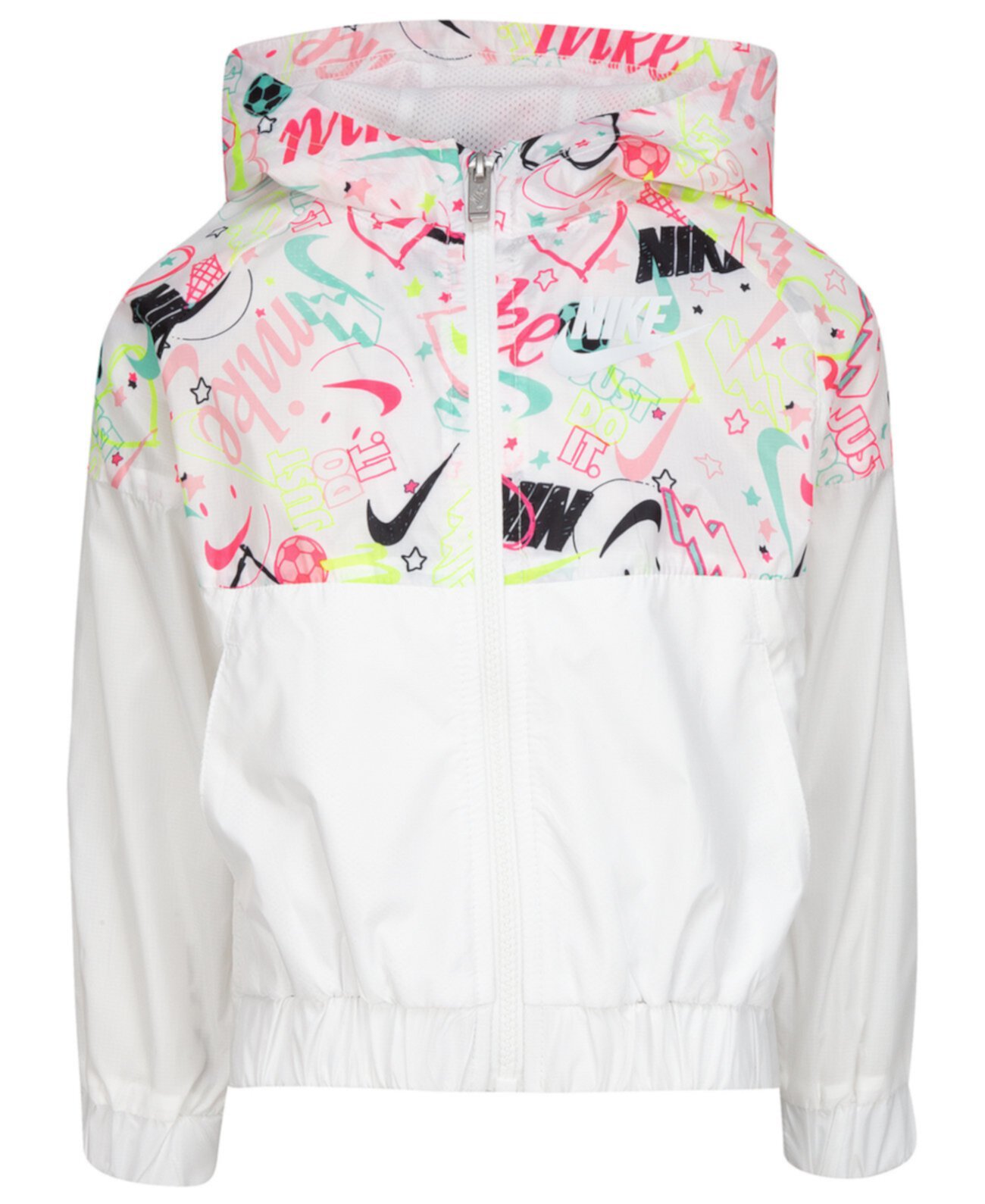 Куртка-ветровка с капюшоном и принтом для девочек от малышей Nike