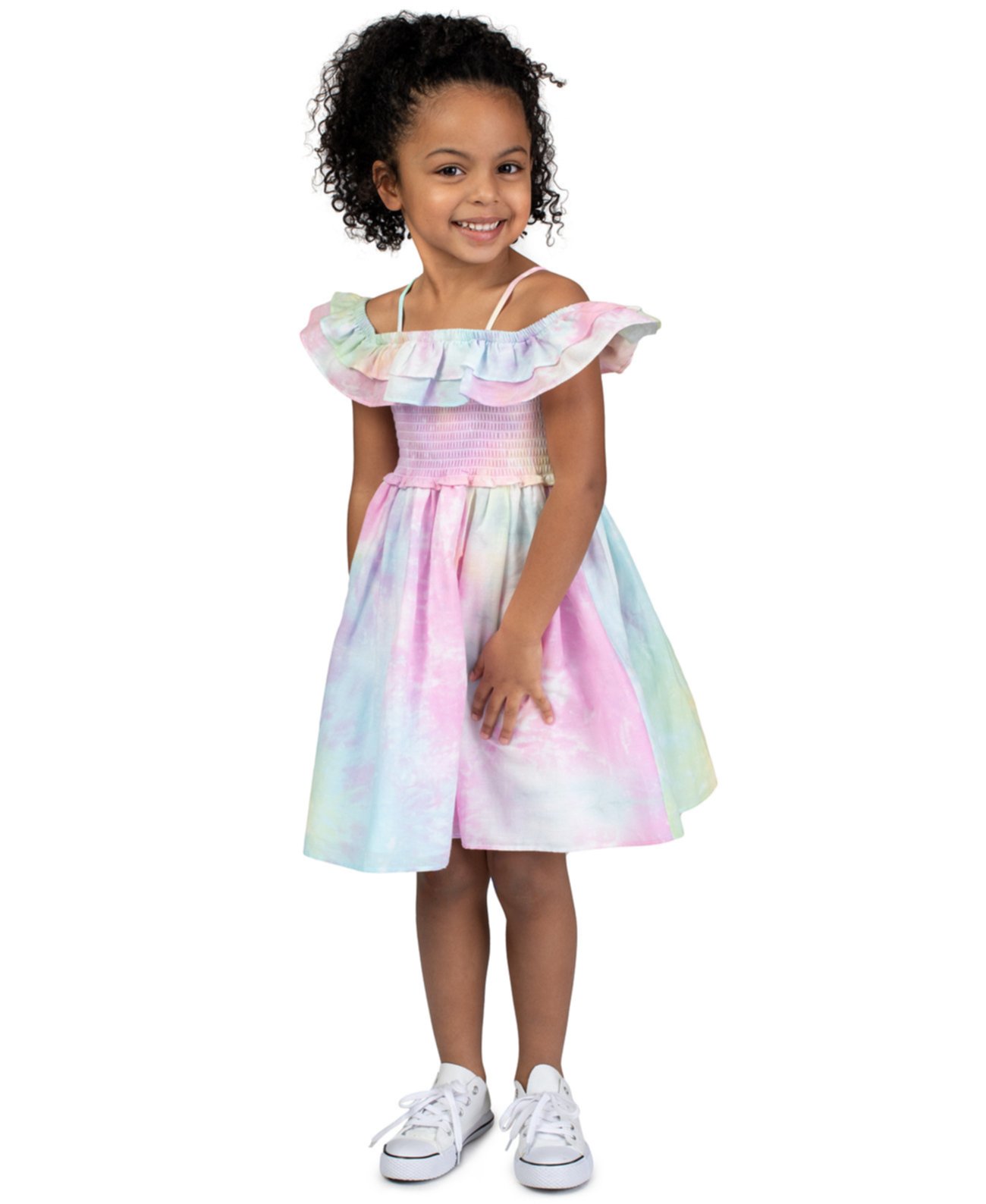 Платье T-Dye с открытыми плечами для девочек-малышей Bonnie Jean