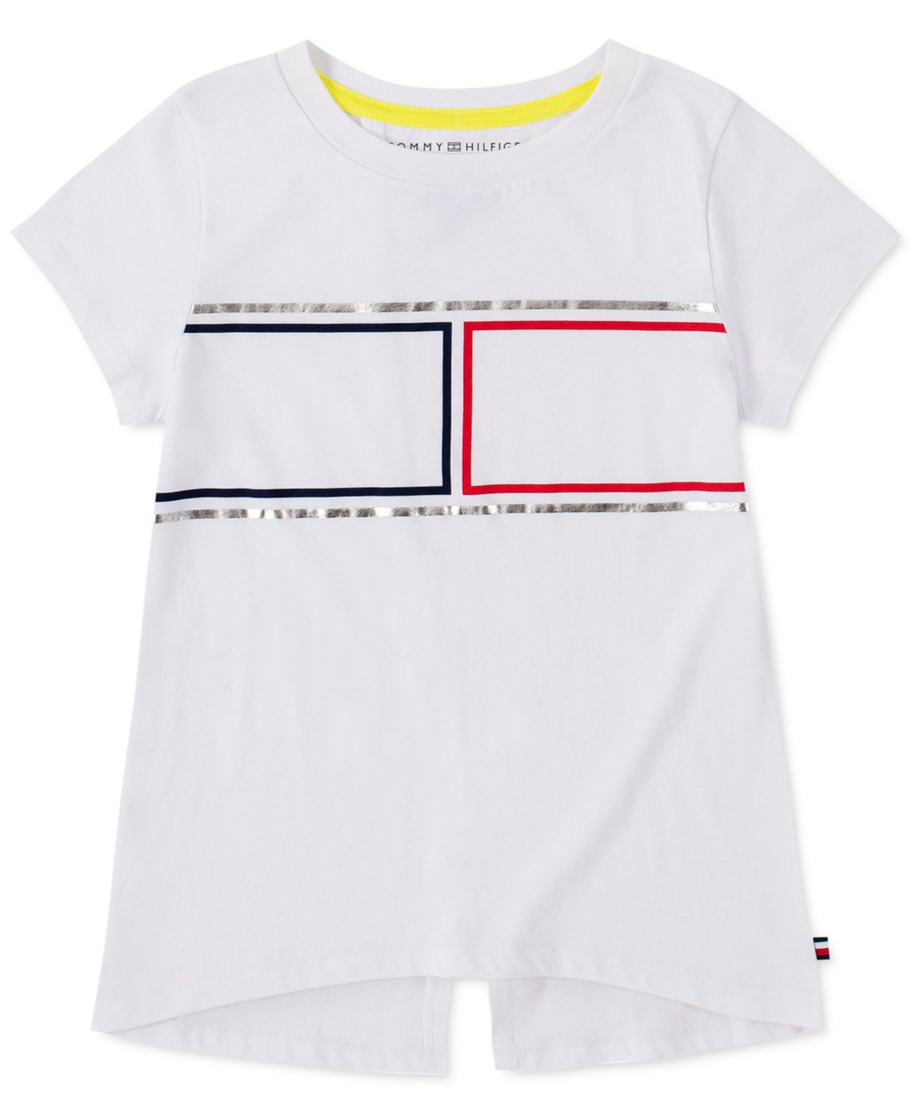 Хлопчатобумажная футболка со сплит-спиной Little Girls Tommy Hilfiger