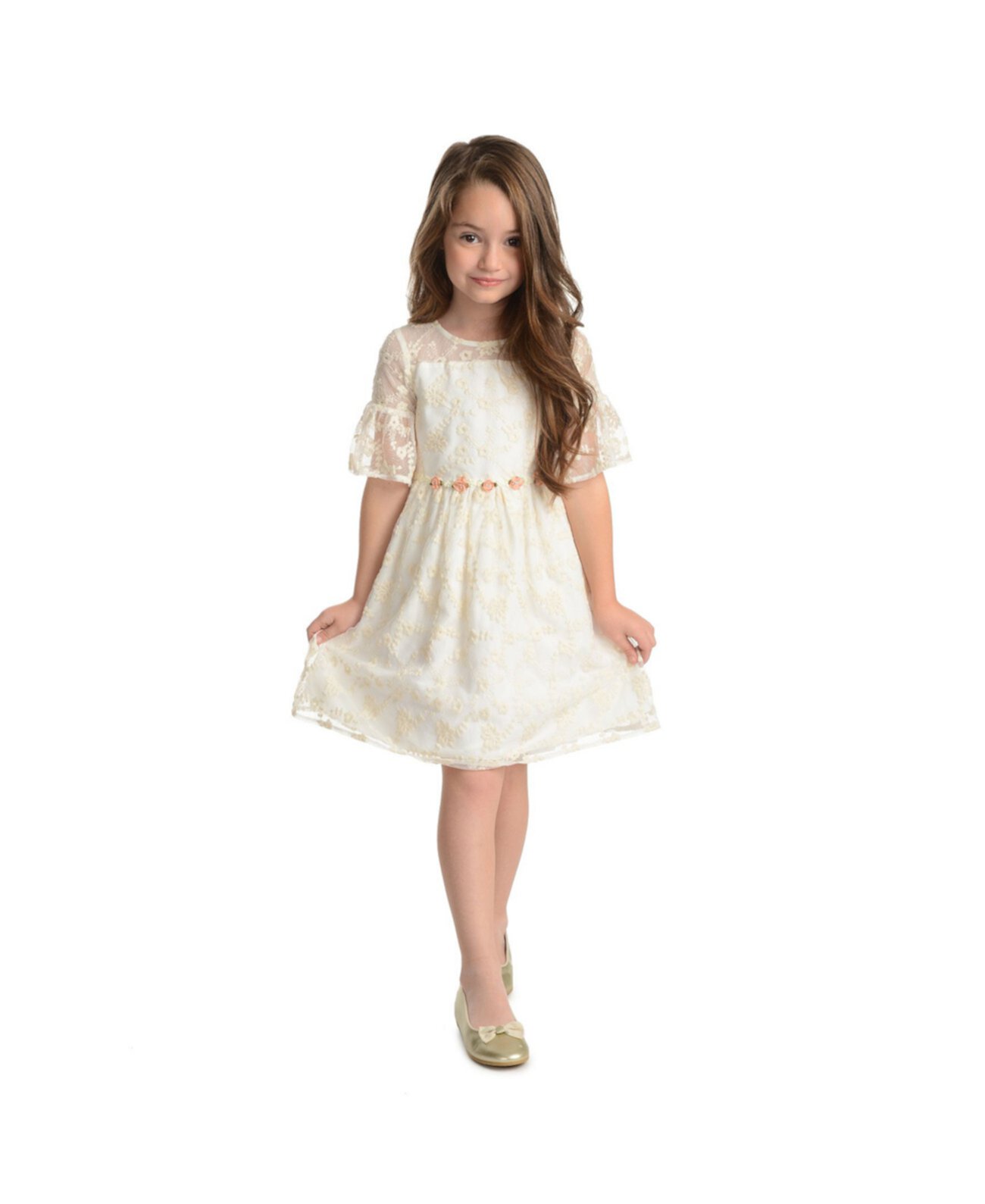 Платье для девочек с вышивкой в сеточку Laura Ashley