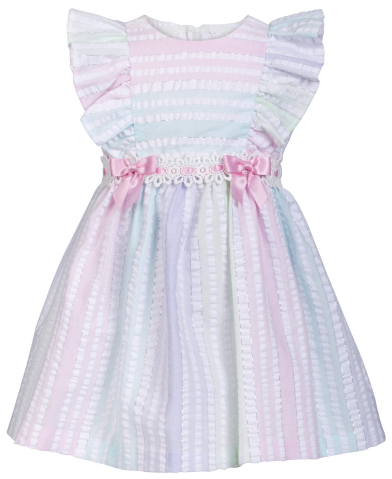 Платье для девочки из полосатой ткани металлик в полоску Baby Girls Bonnie Baby