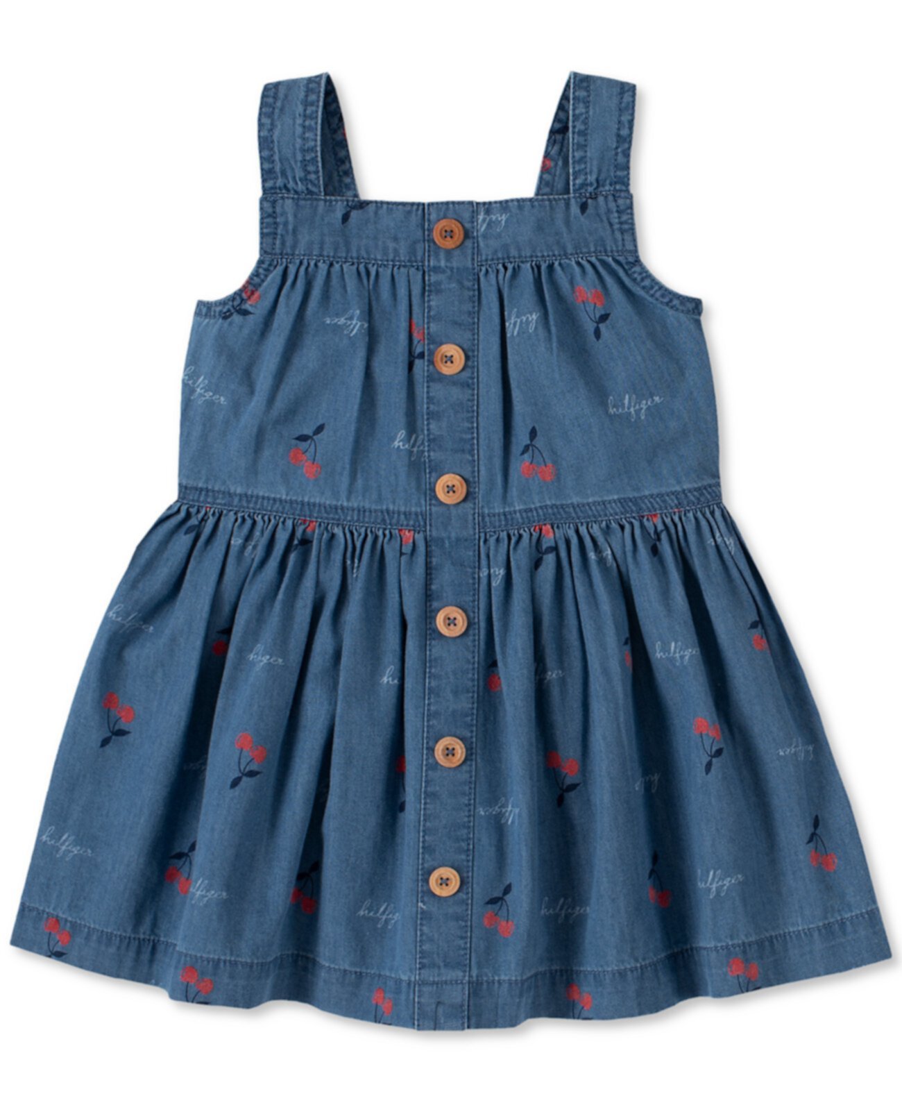 Джинсовое платье Little Girls с вишневым принтом Tommy Hilfiger