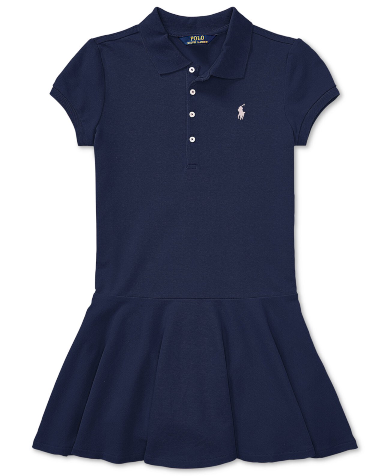 Детское Платье-поло с Рукавом Polo Ralph Lauren для Малышек и Девочек Polo Ralph Lauren