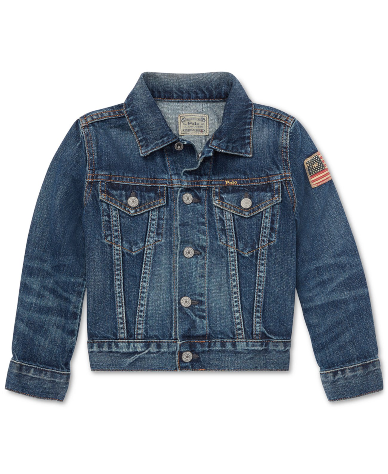 Хлопковая джинсовая куртка Trucker для маленьких мальчиков Ralph Lauren
