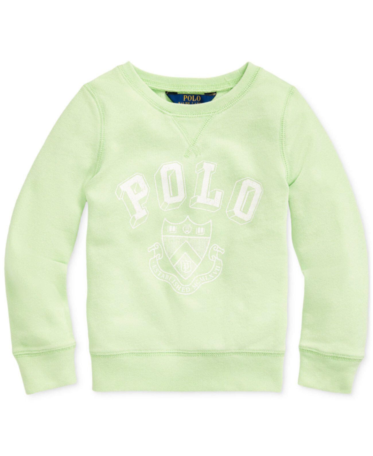Французский махровый графический пуловер Little Girls Ralph Lauren