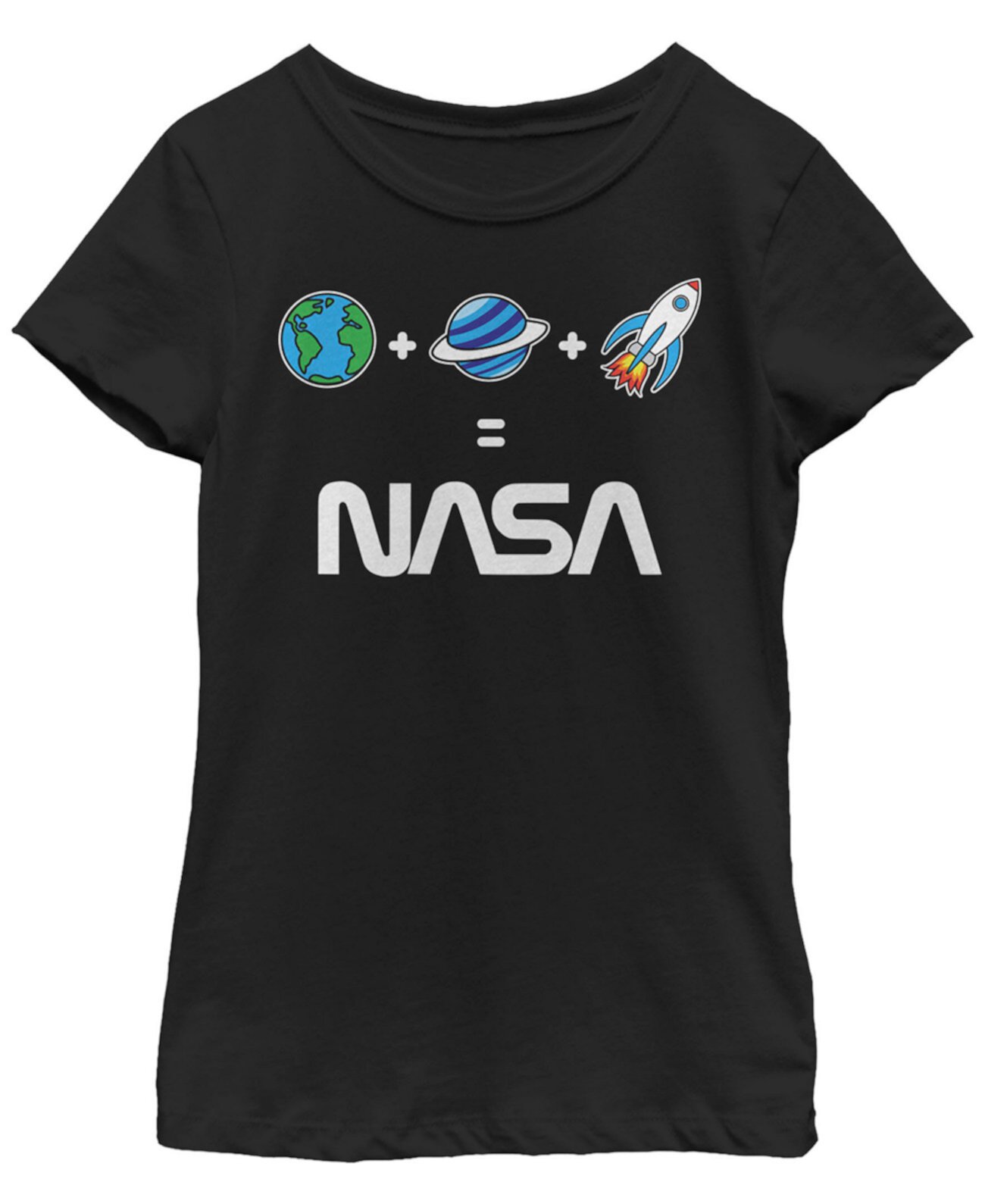 Футболка NASa Big Girl's Earth Plus Planet Plus Rocket Is с короткими рукавами Emoji от NASa Big Girl FIFTH SUN