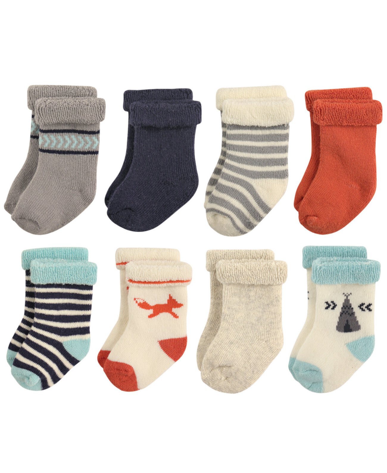 Рулонные носки с манжетой, 8 шт., 0-24 месяца Hudson Baby