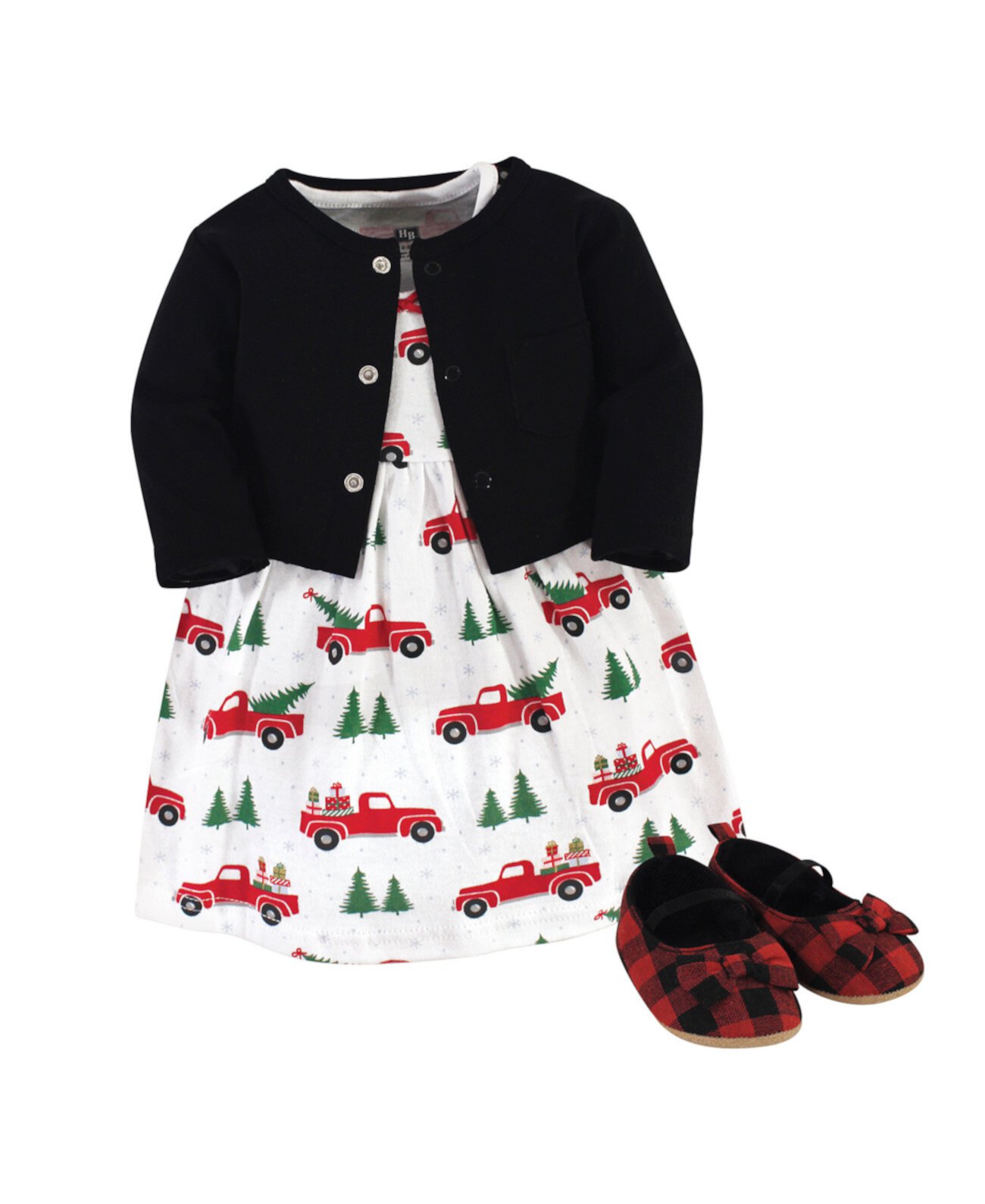 Новогоднее платье для маленьких девочек, кардиган и набор обуви, набор из 3 шт. Hudson Baby