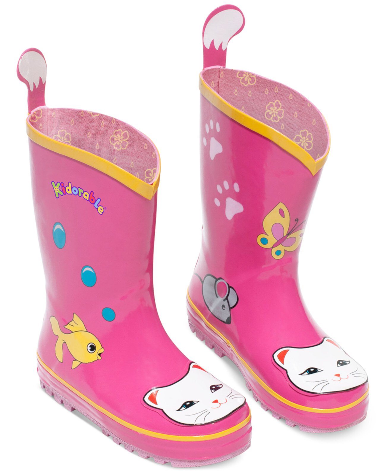 Ботинки дождя счастливой кошки для девочек Kidorable