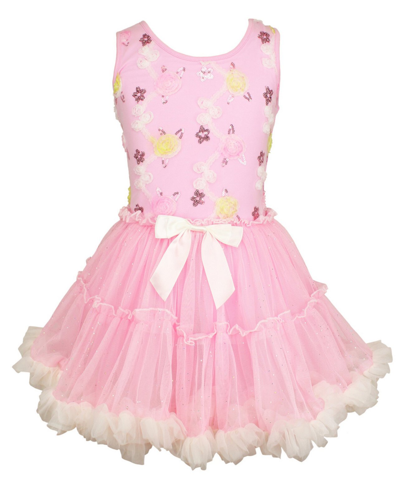 Красочное платье с рюшами для девочек Popatu