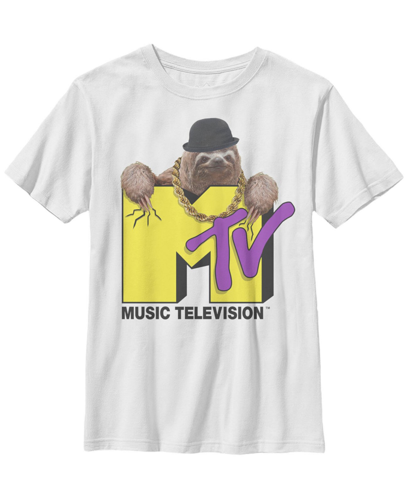 Mtv Big Boy's Logo Ленивый желто-фиолетовый футболка с коротким рукавом FIFTH SUN