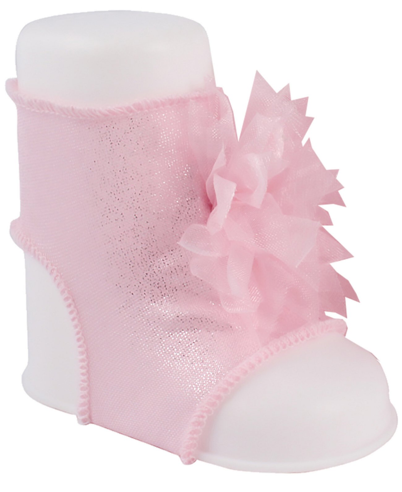 Носки с открытым носком Baby Girl Shimmer с помпой из органзы Baby Deer