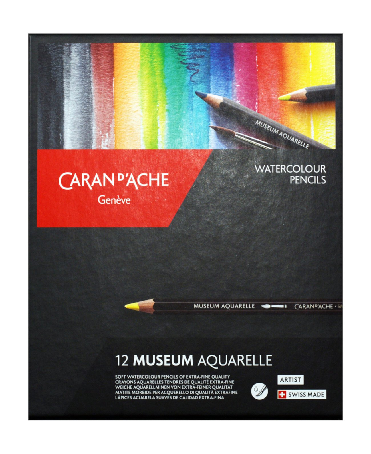 Акварельные карандаши «Музейная акварель» в прочной бумажной коробке, 12 цветов CARAN d'ACHE