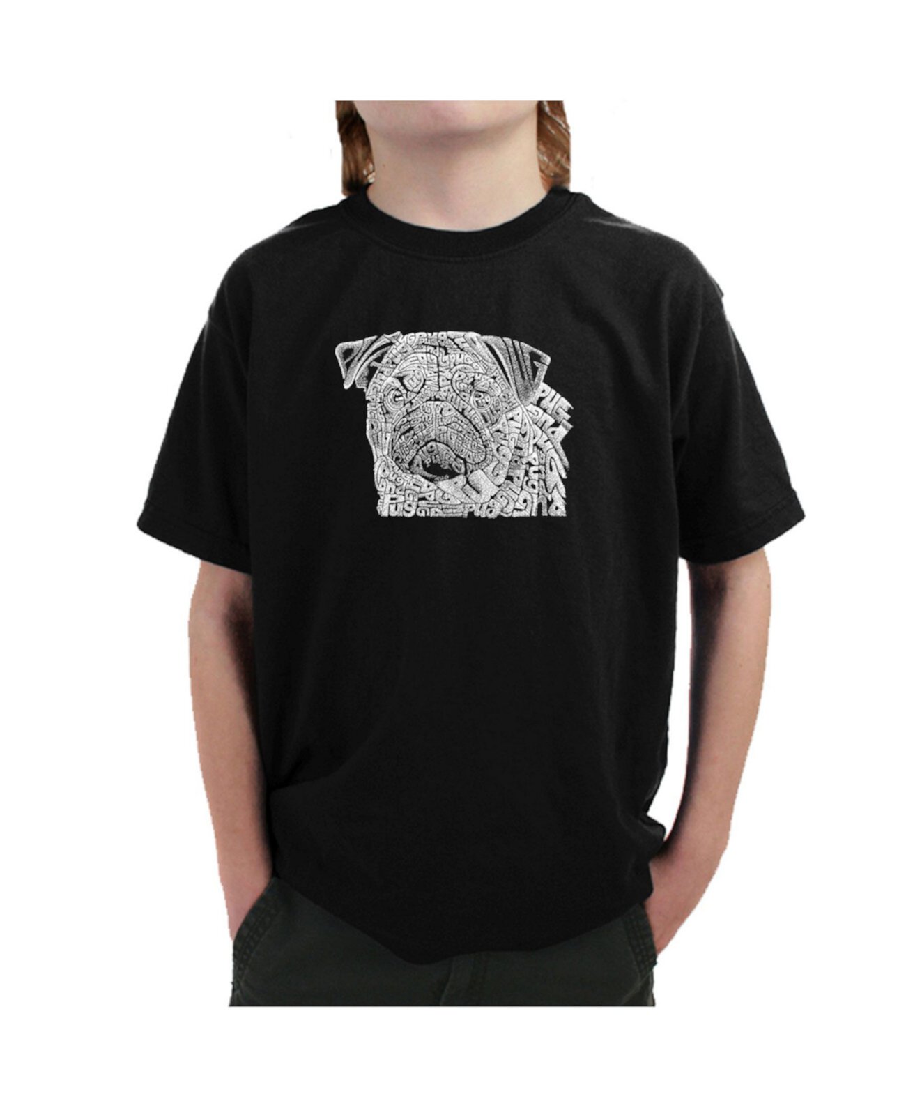 Big Boy's Word Art T-Shirt - Мопс Лицо LA Pop Art