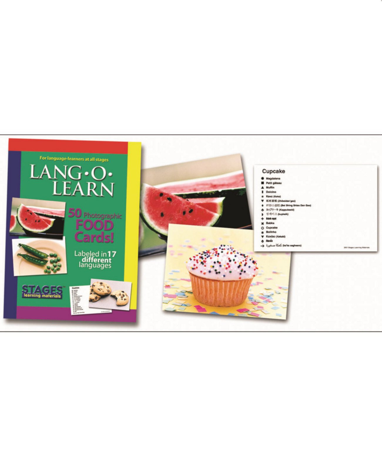 Lang-O-Learn ESL Vocabulary Cards Карточки, Продукты питания Stages Learning Materials