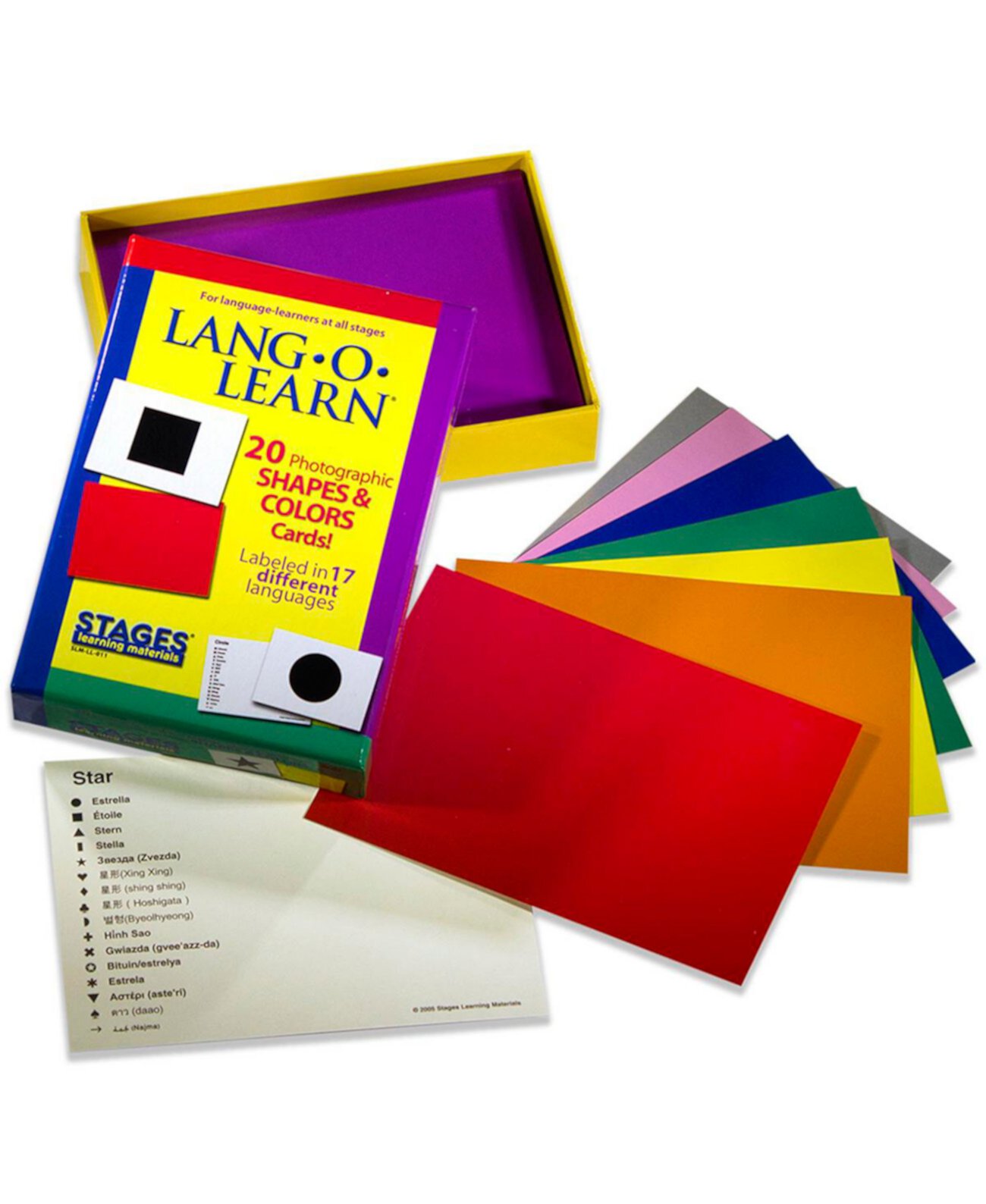 Lang-O-Learn ESL Shapes Colors Словарь Словарные карточки Карточки Stages Learning Materials