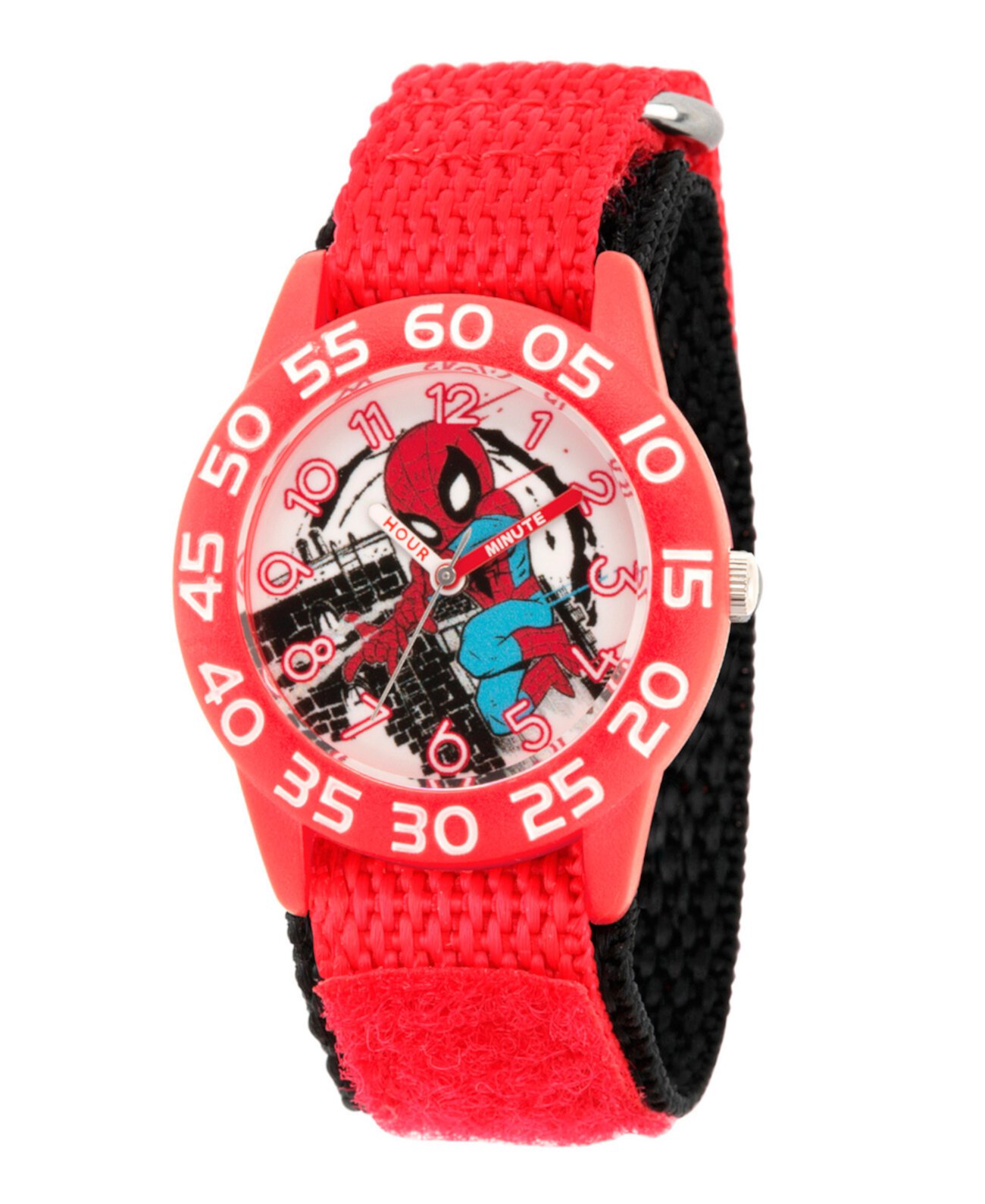 Супергерой приключения мальчика Marvel's Spider-Man Красный пластиковый ремешок для часов Часы 32мм Ewatchfactory