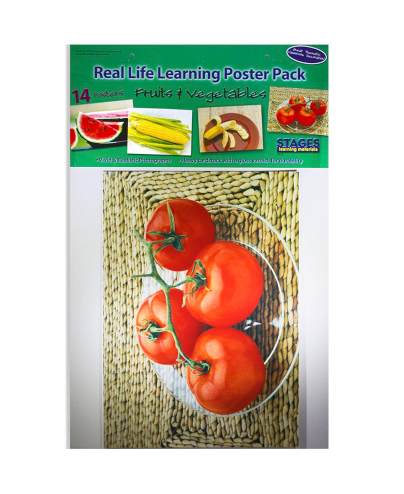 Плакат с фруктами и овощами Stages Learning Materials