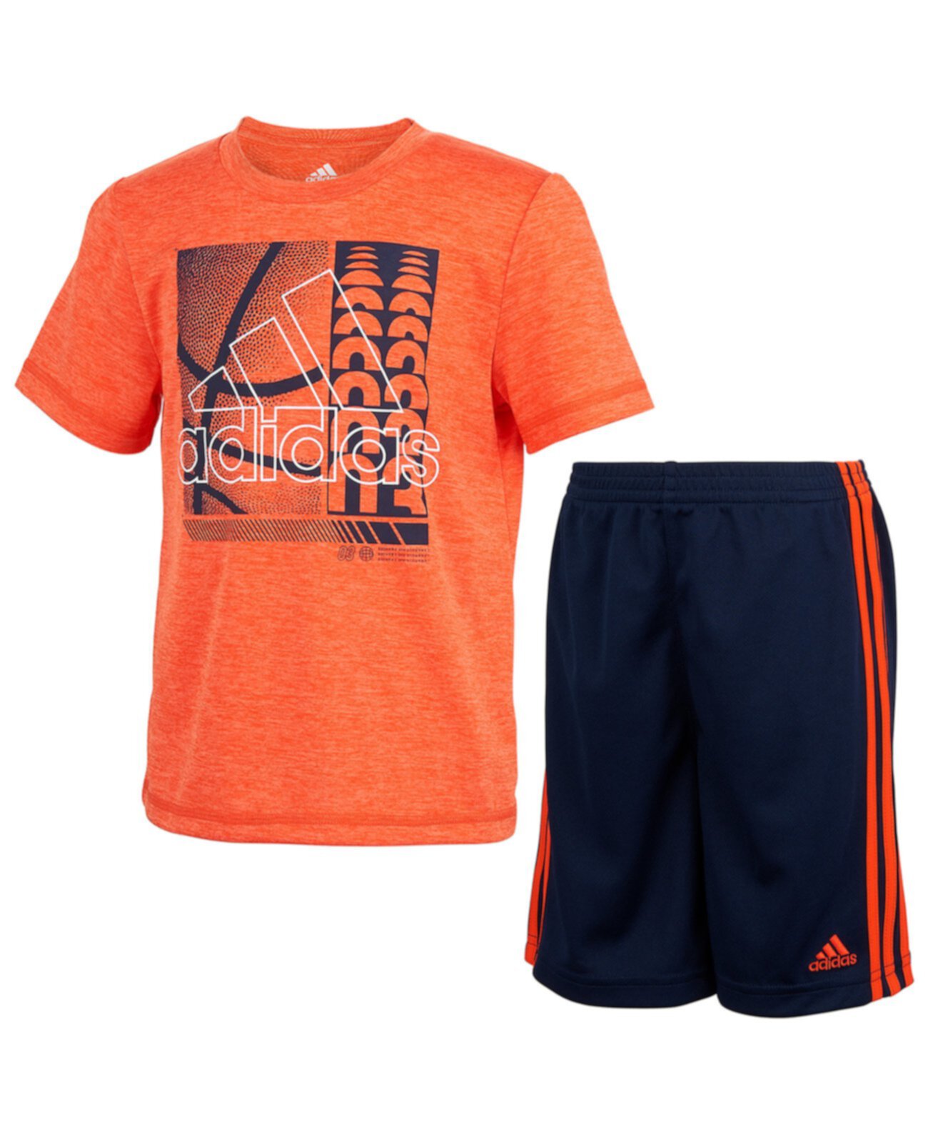 Футболка с меланжем для мальчиков и шорты для малышей Adidas