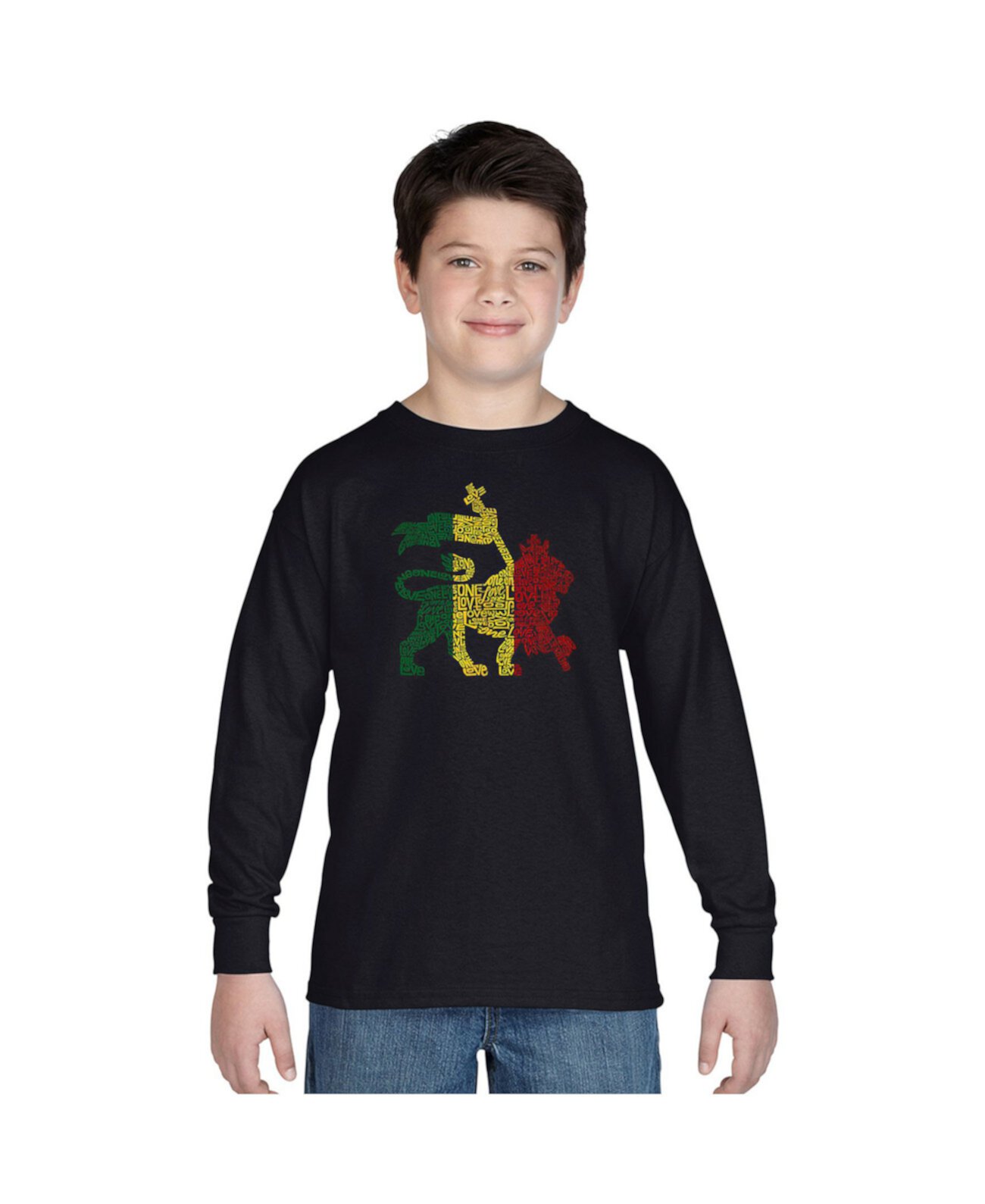 Boy's Word Art футболка с длинным рукавом, One Love LA Pop Art