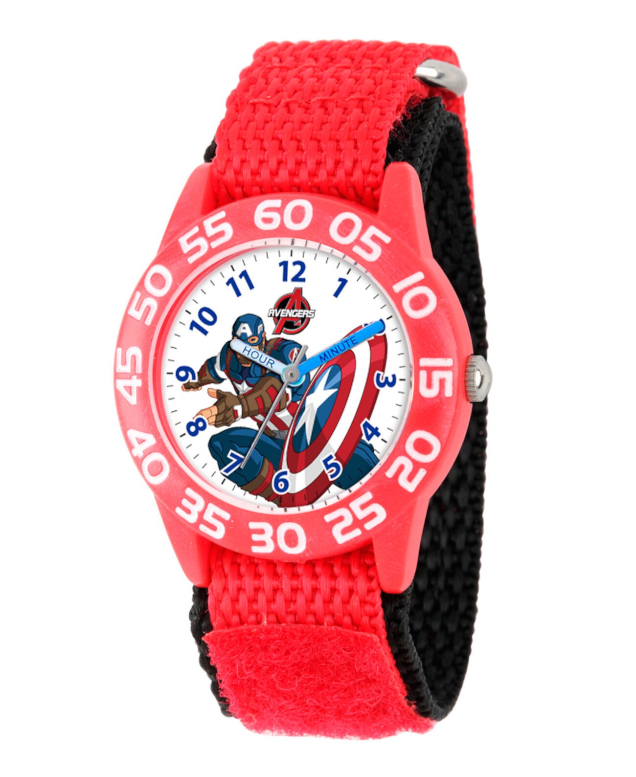 Marvel's Avenger Assemble: красные пластиковые часы для учителей Captain America Boys Ewatchfactory