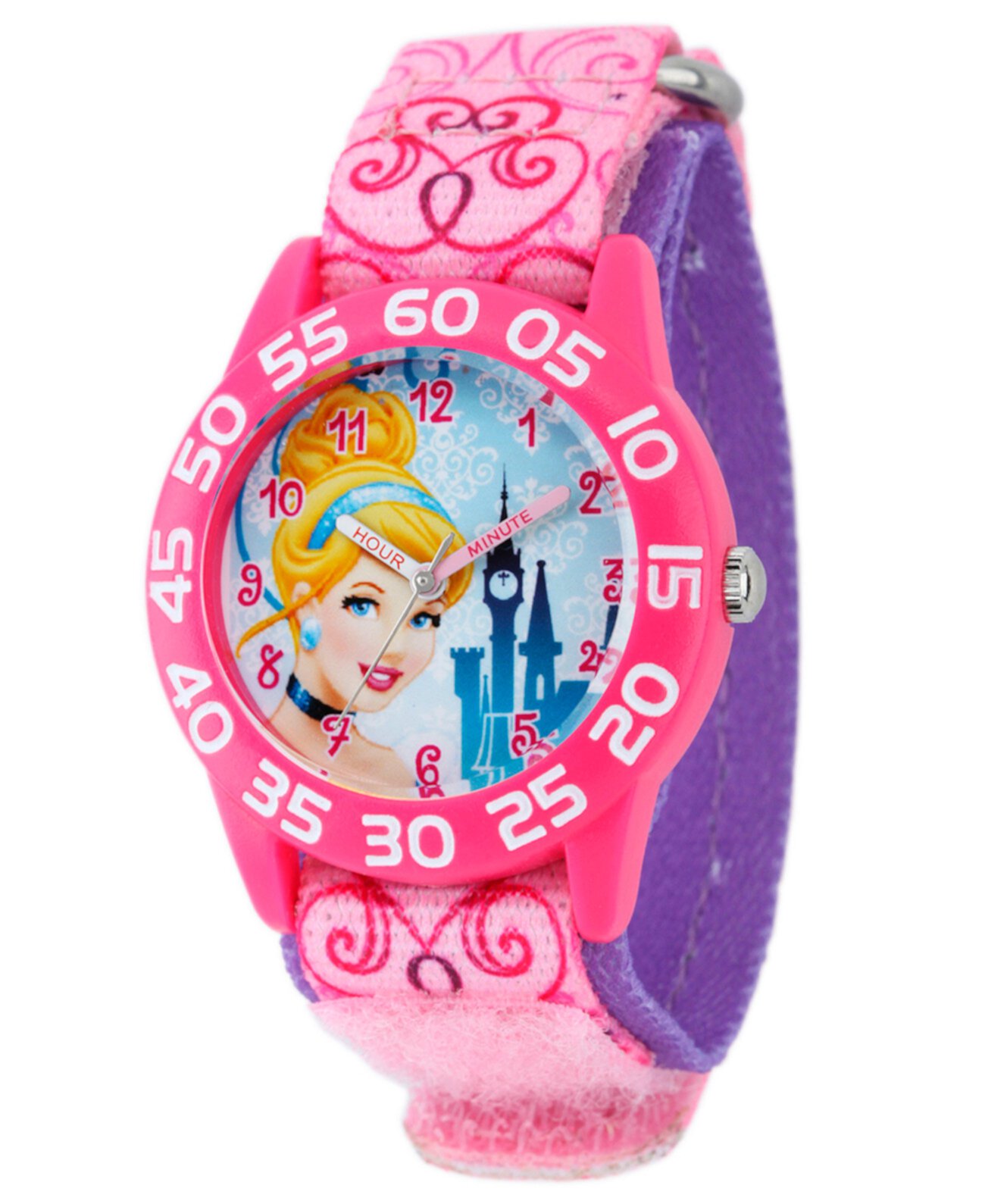 Розовые пластиковые часы для девочек Disney Cinderella Girls Ewatchfactory