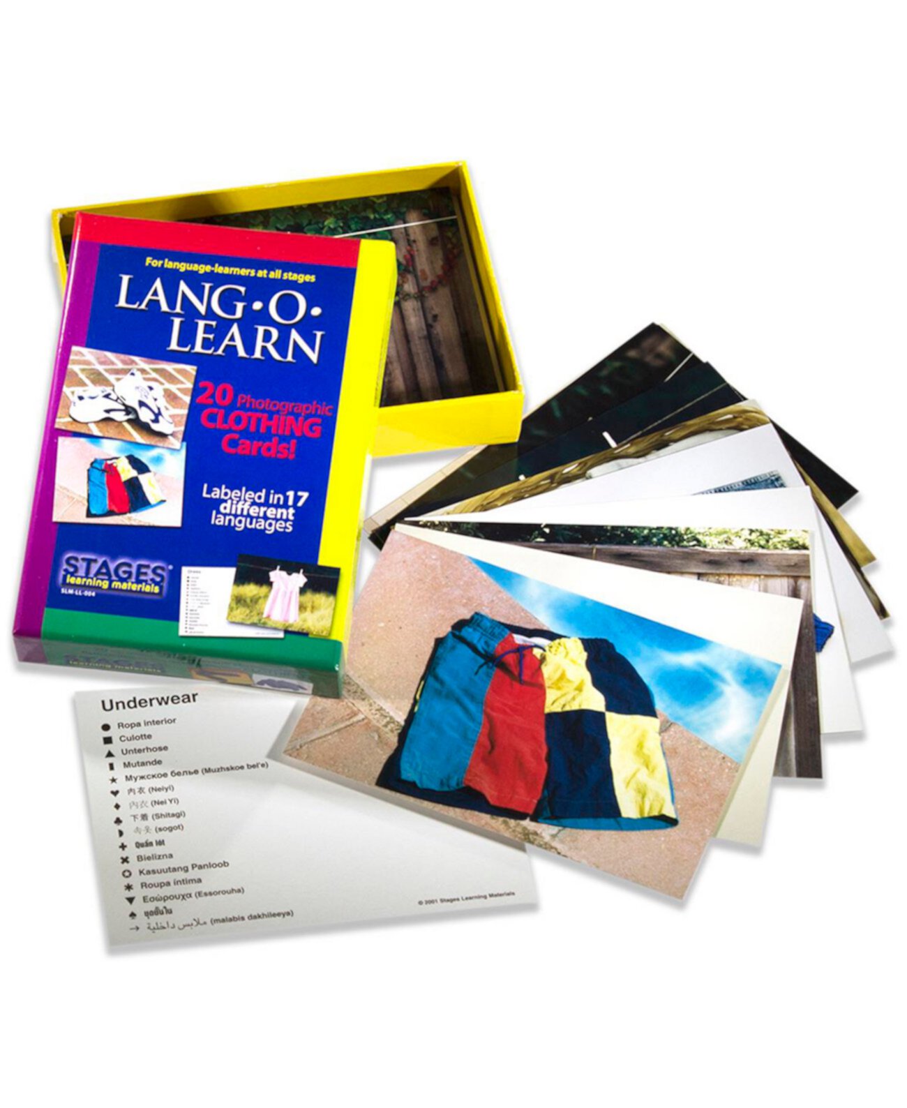 Lang-O-Learn ESL Vocabulary Cards Карты, одежда Stages Learning Materials