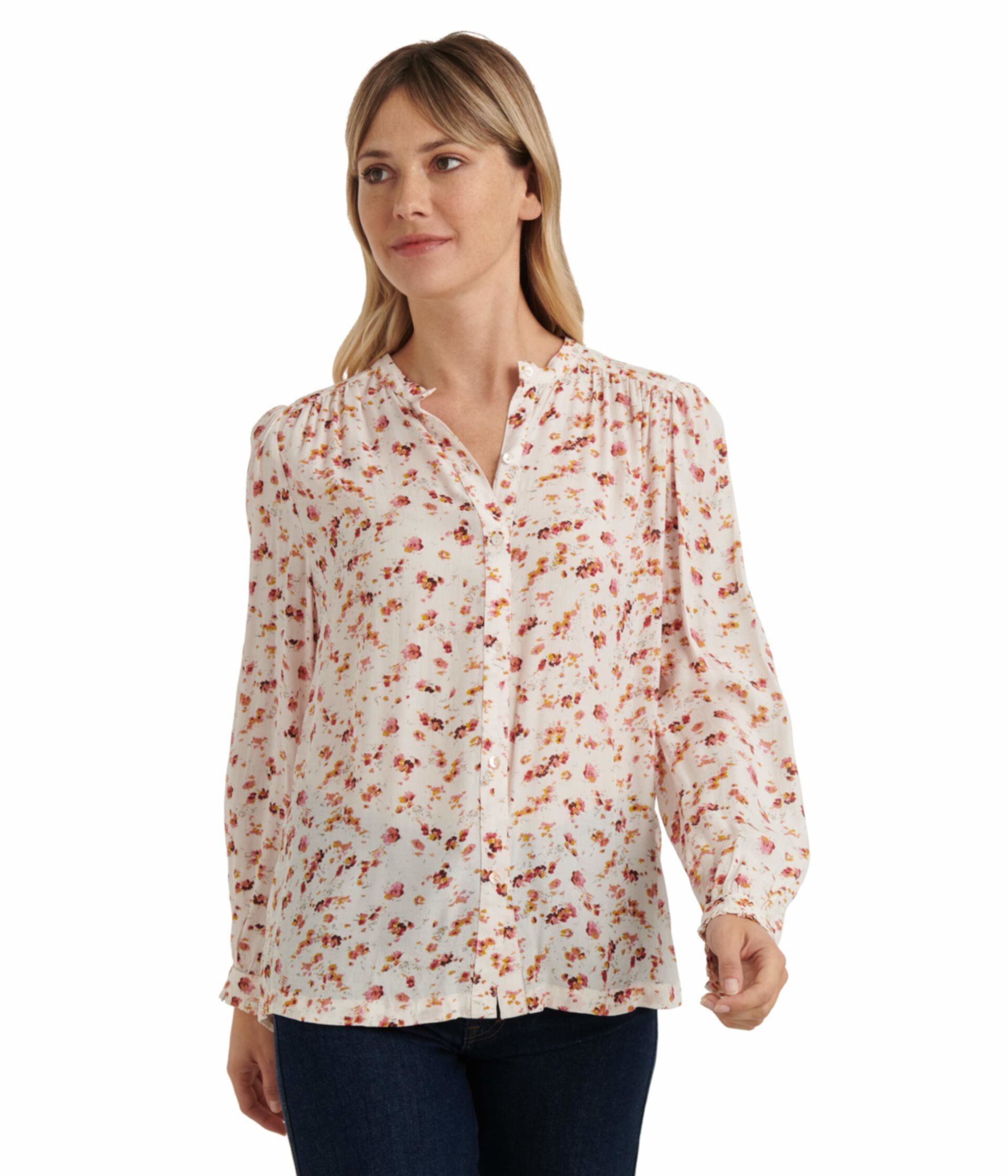 Рубашка с одним карманом и цветочным принтом с длинным рукавом Lucky Brand