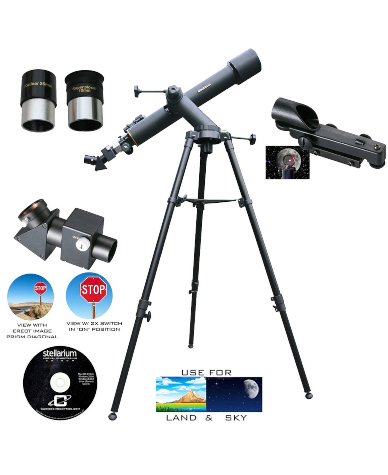 Телескоп Cosmo Brands Cassini 720 X 80 Land and Sky Tracker Cosmo Brands