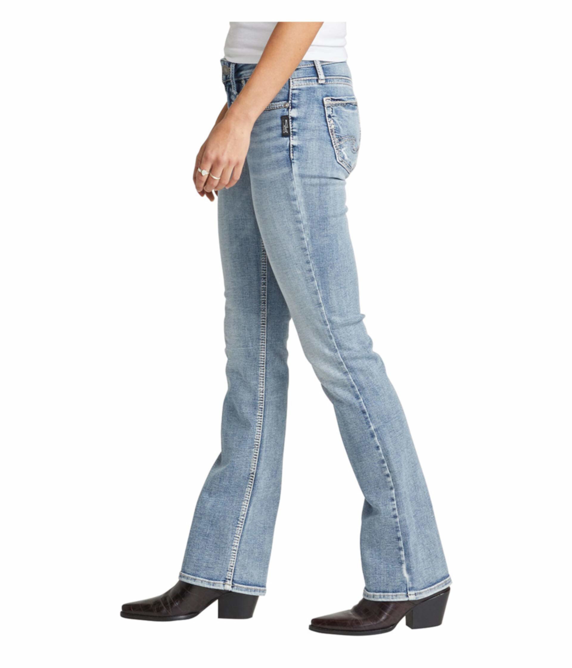 Узкие зауженные джинсы в тонкую посадку Suki со средней посадкой L93606SSX152 Silver Jeans Co.