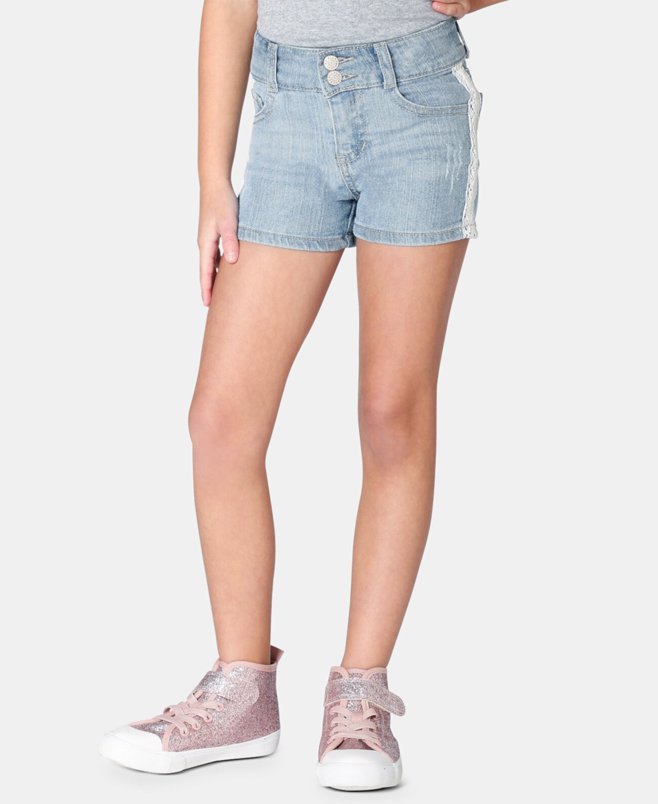 Джинсовые шорты с кружевной отделкой Little Girls, созданные для Macy's Epic Threads
