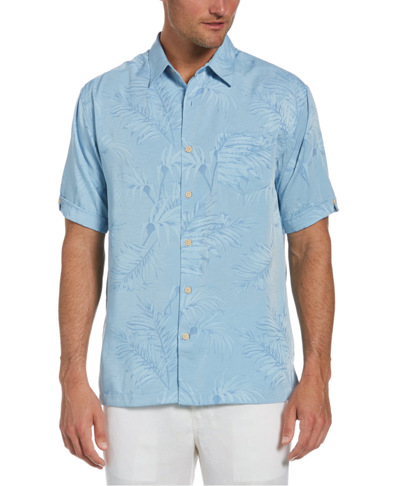 Мужская жаккардовая рубашка с цветочным принтом Big & Tall Cubavera
