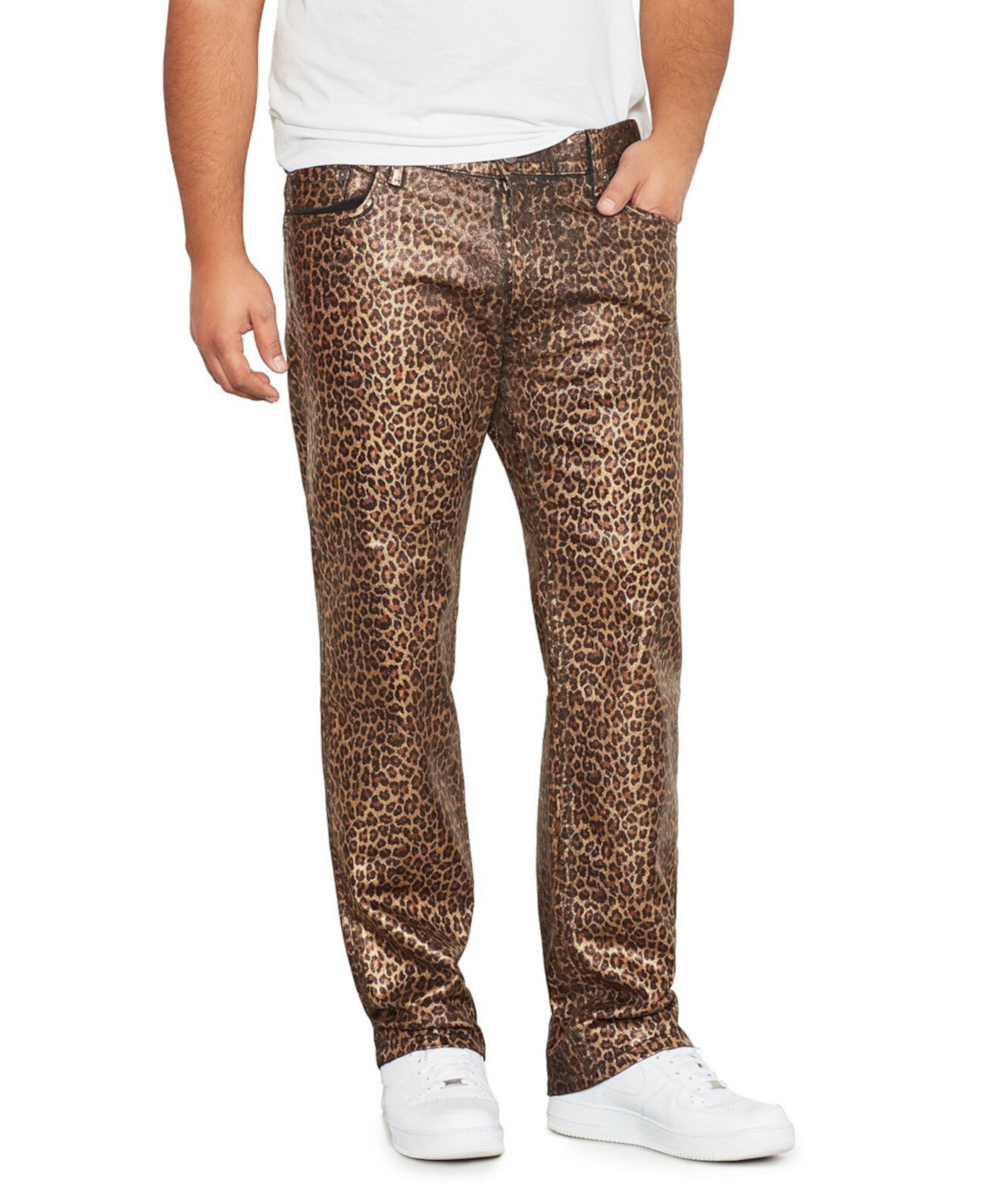 Прямые джинсы с длинными леопардовым принтом для мужчин Mvp Collections By Mo Vaughn Productions