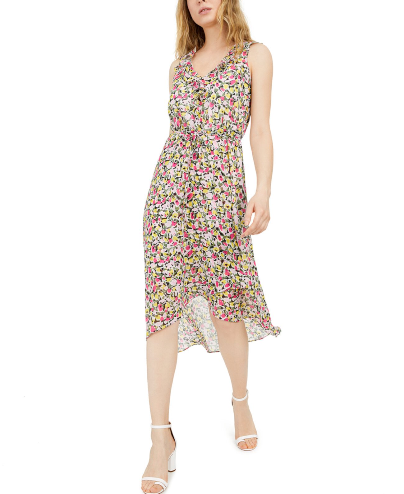 Цветочное шифоновое платье с мозаикой INC, созданное для Macy's INC International Concepts