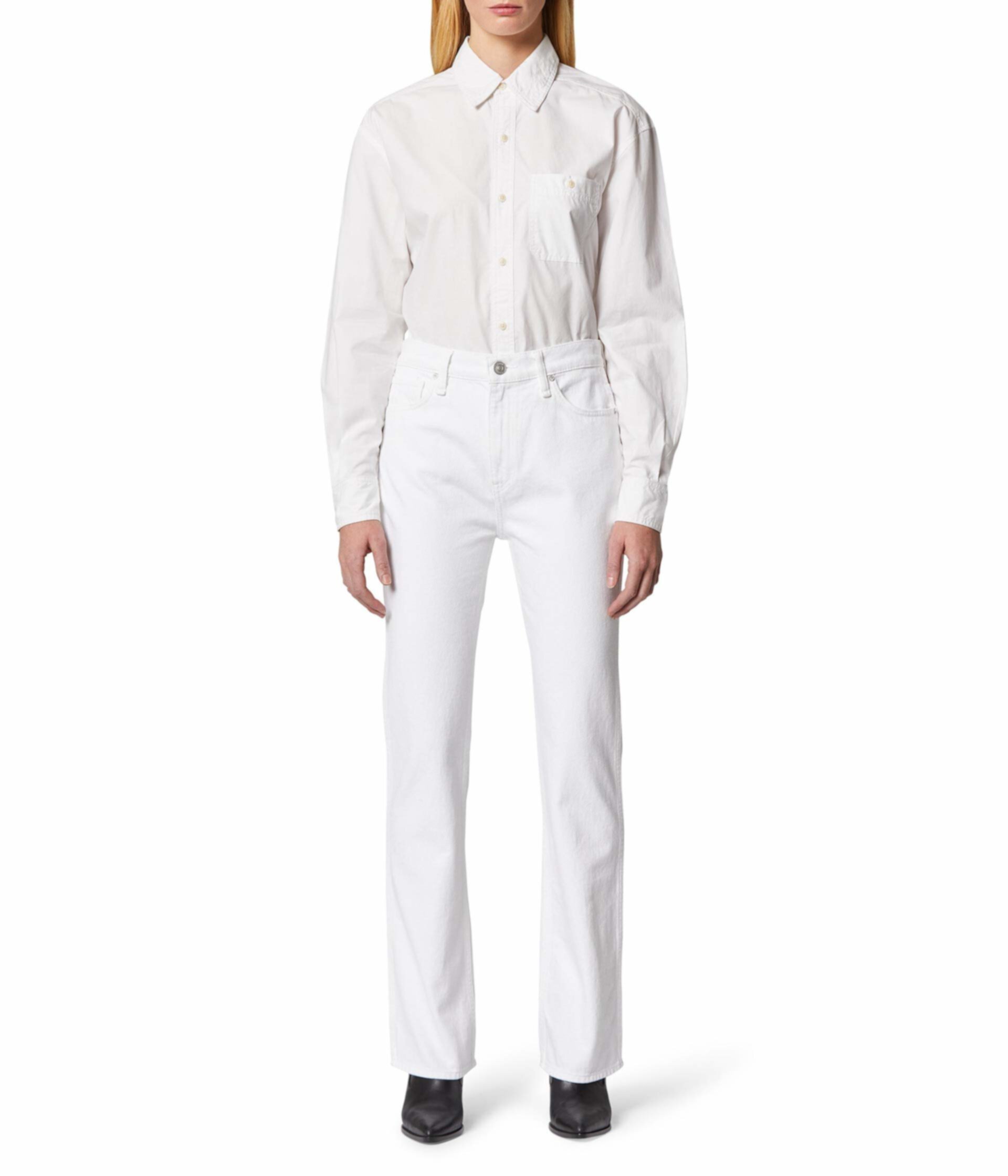 Белые джинсы Bootcut Abbey с высокой посадкой Hudson Jeans