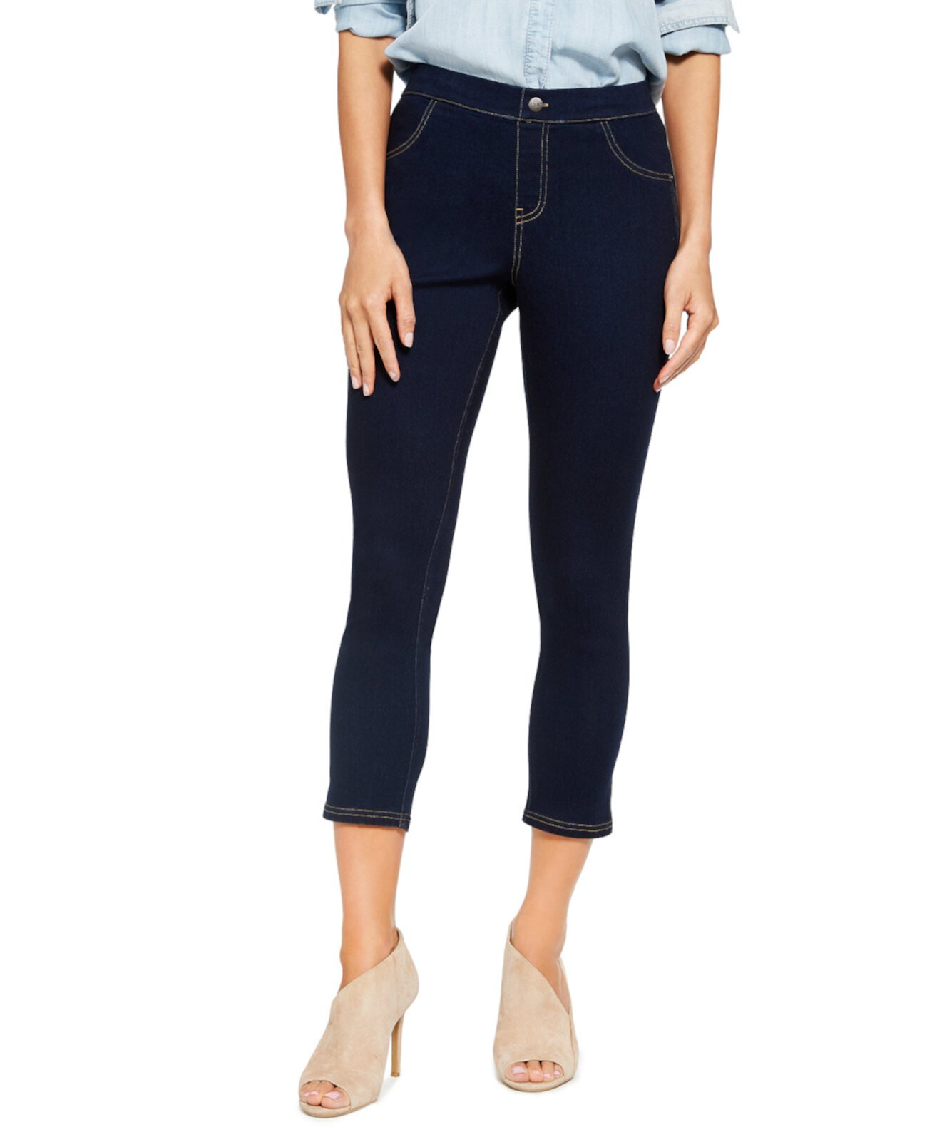 Классическая женская гладкая джинсовая капри HUE
