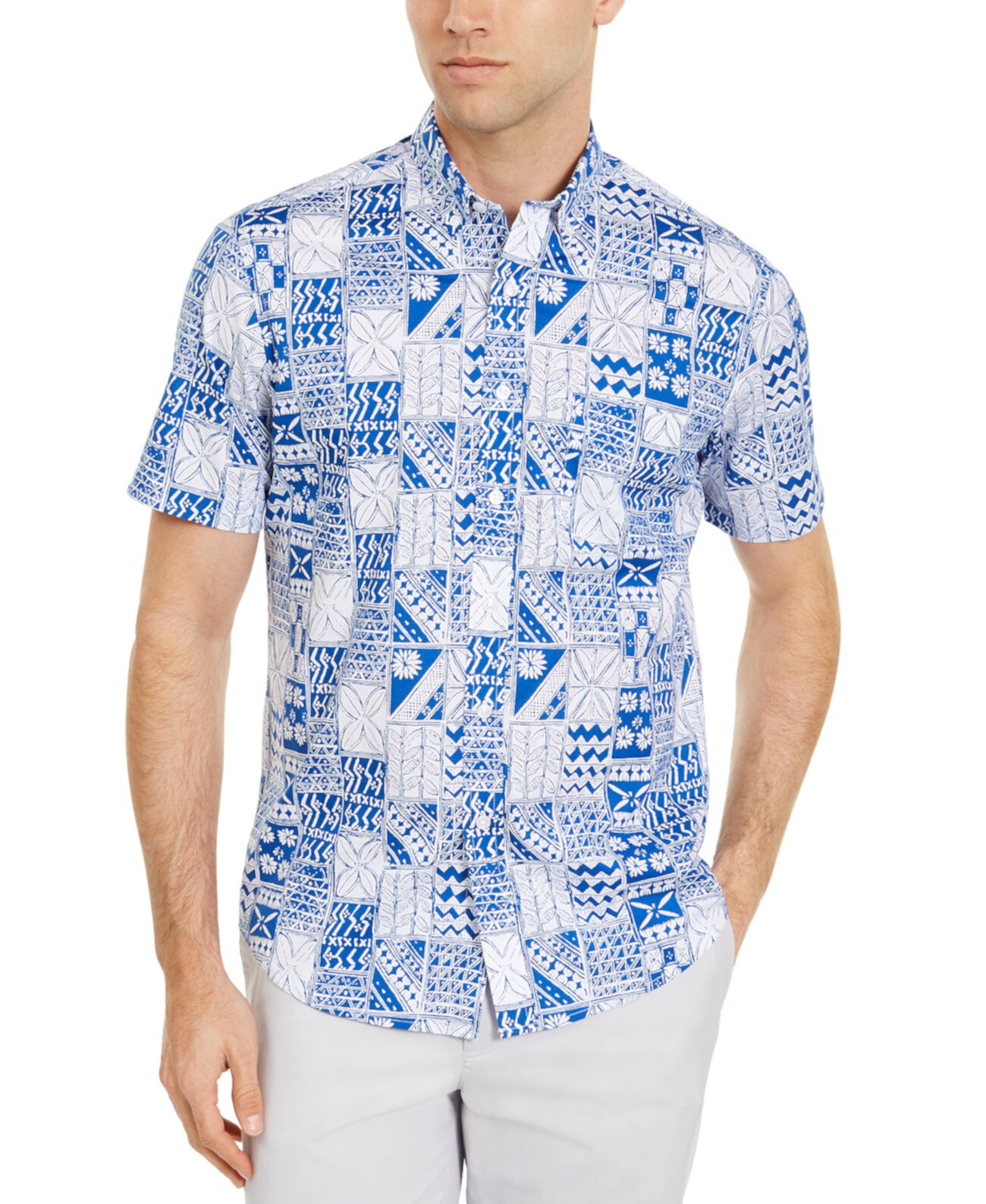 Мужская рубашка с лоскутным принтом, созданная для Macy's Club Room