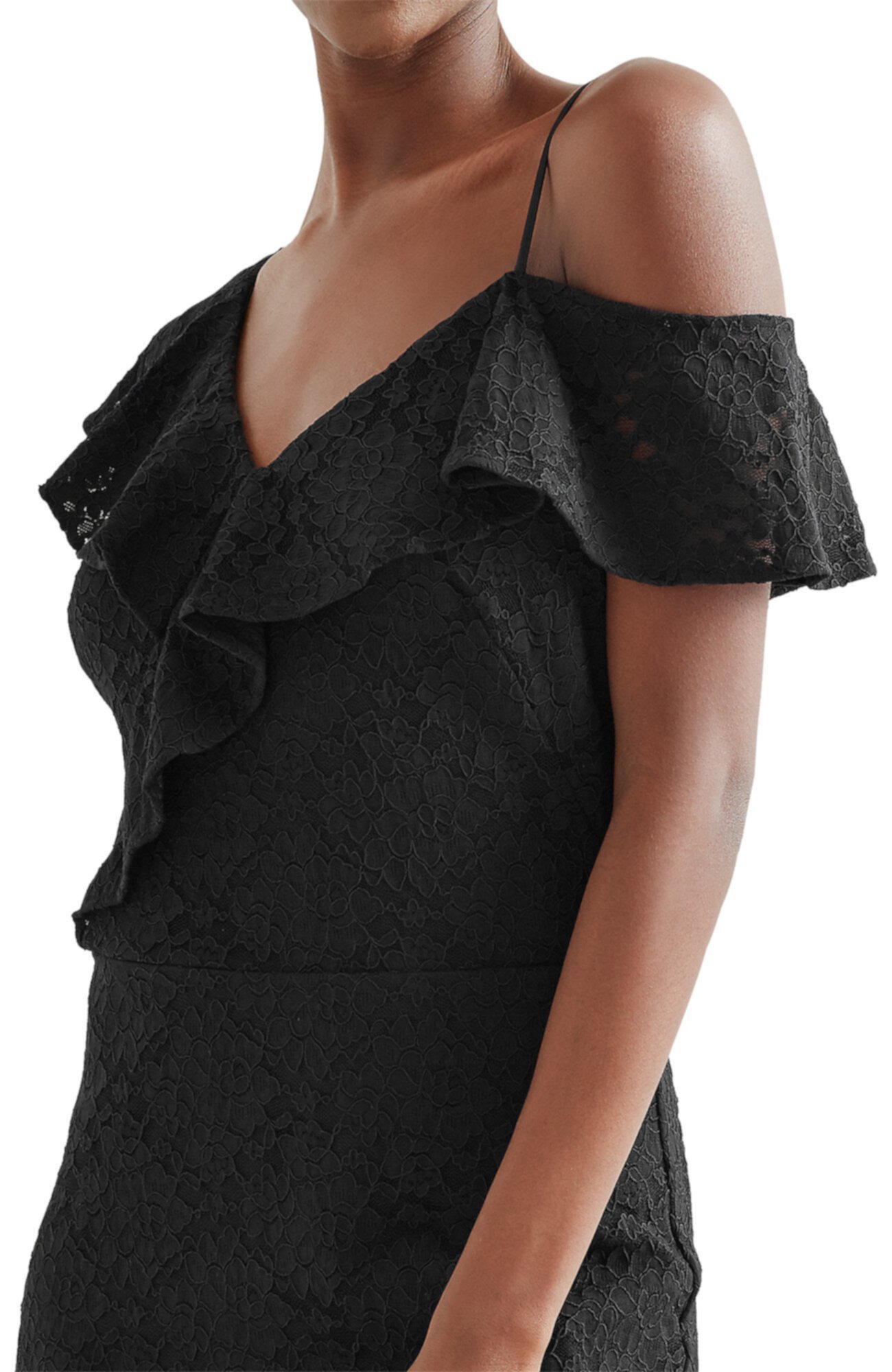 Асимметричное кружевное коктейльное платье Ralph Lauren