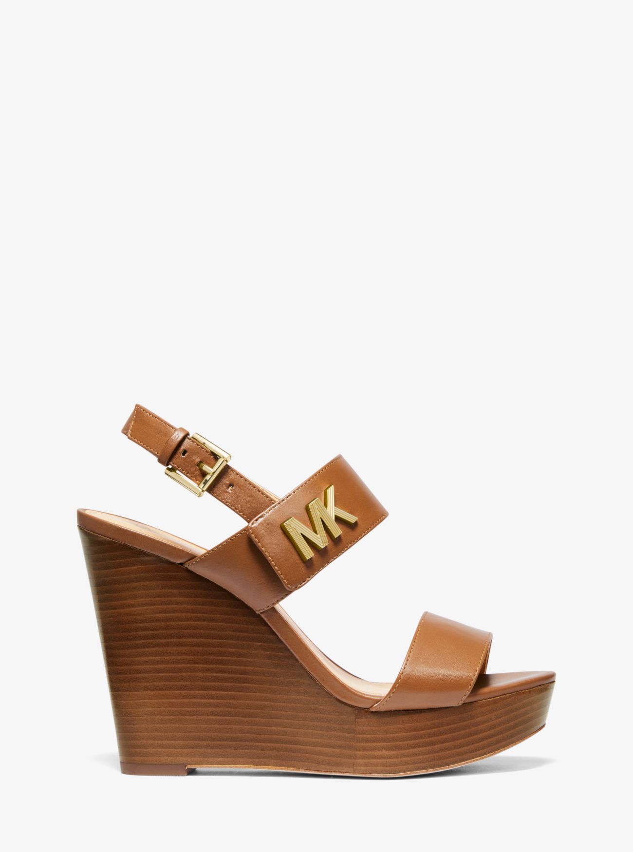 michael kors deanna leather wedge