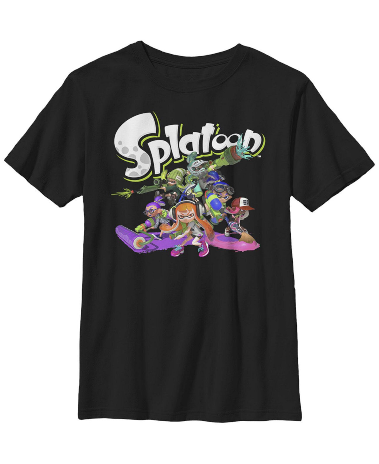 Групповая футболка с короткими рукавами с логотипом Nintendo Big Boy's Splatoon Logo FIFTH SUN