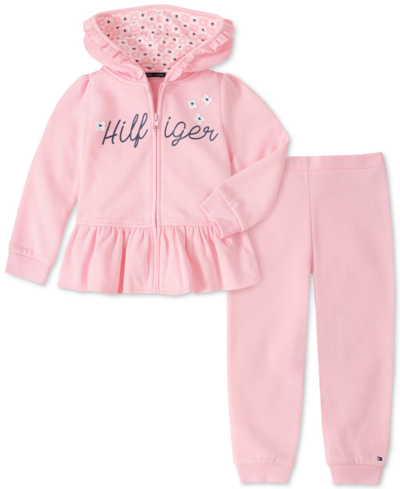 Baby Girls 2-шт. Комплект: флисовая куртка с капюшоном и трусиками Jogger Tommy Hilfiger