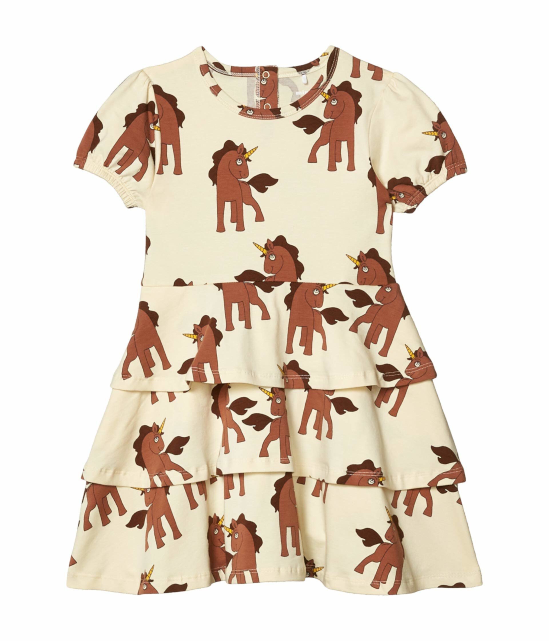 Однотонное платье с принтом (младенец / малыш / маленькие дети / большие дети) Mini rodini