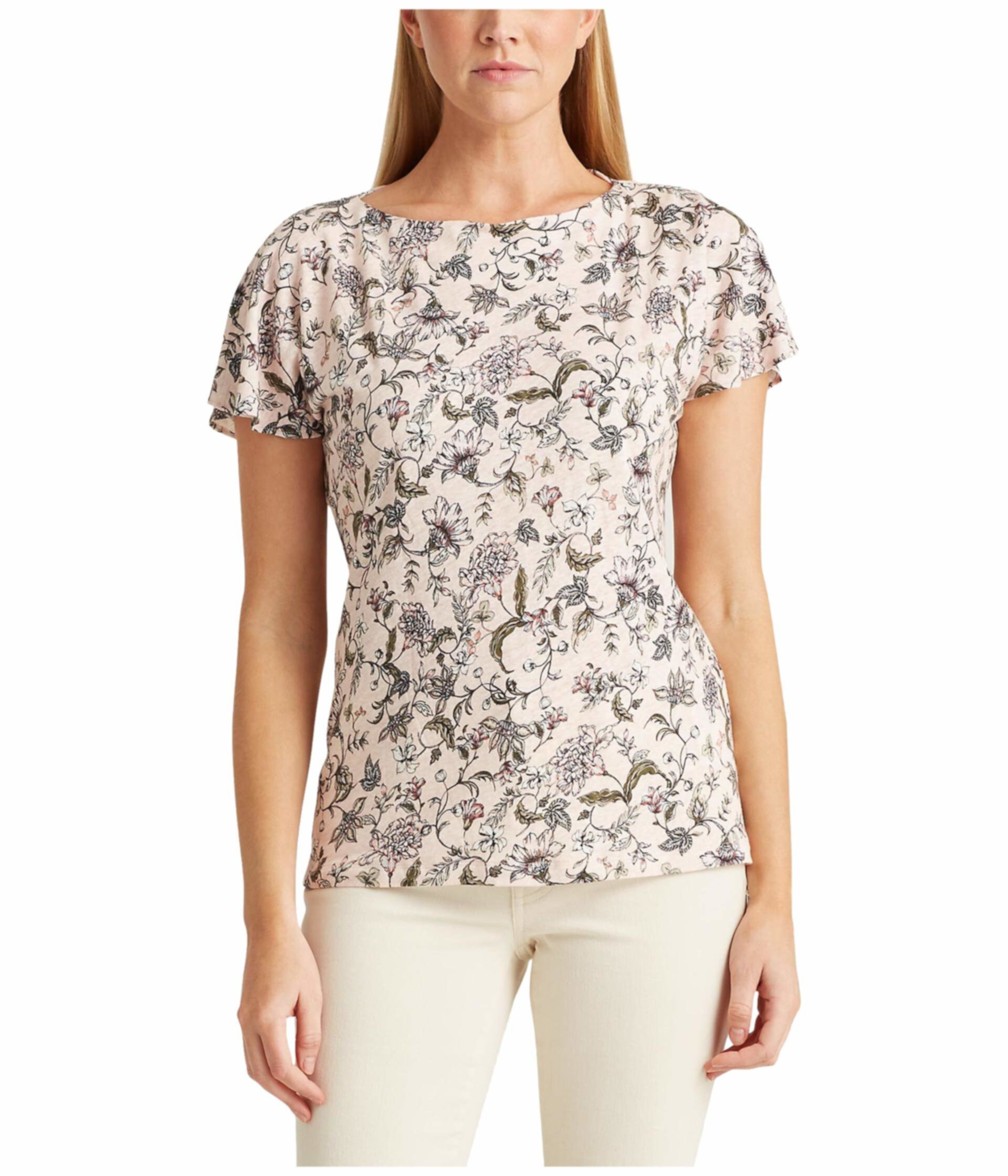 Миниатюрная футболка с цветочным принтом Ralph Lauren