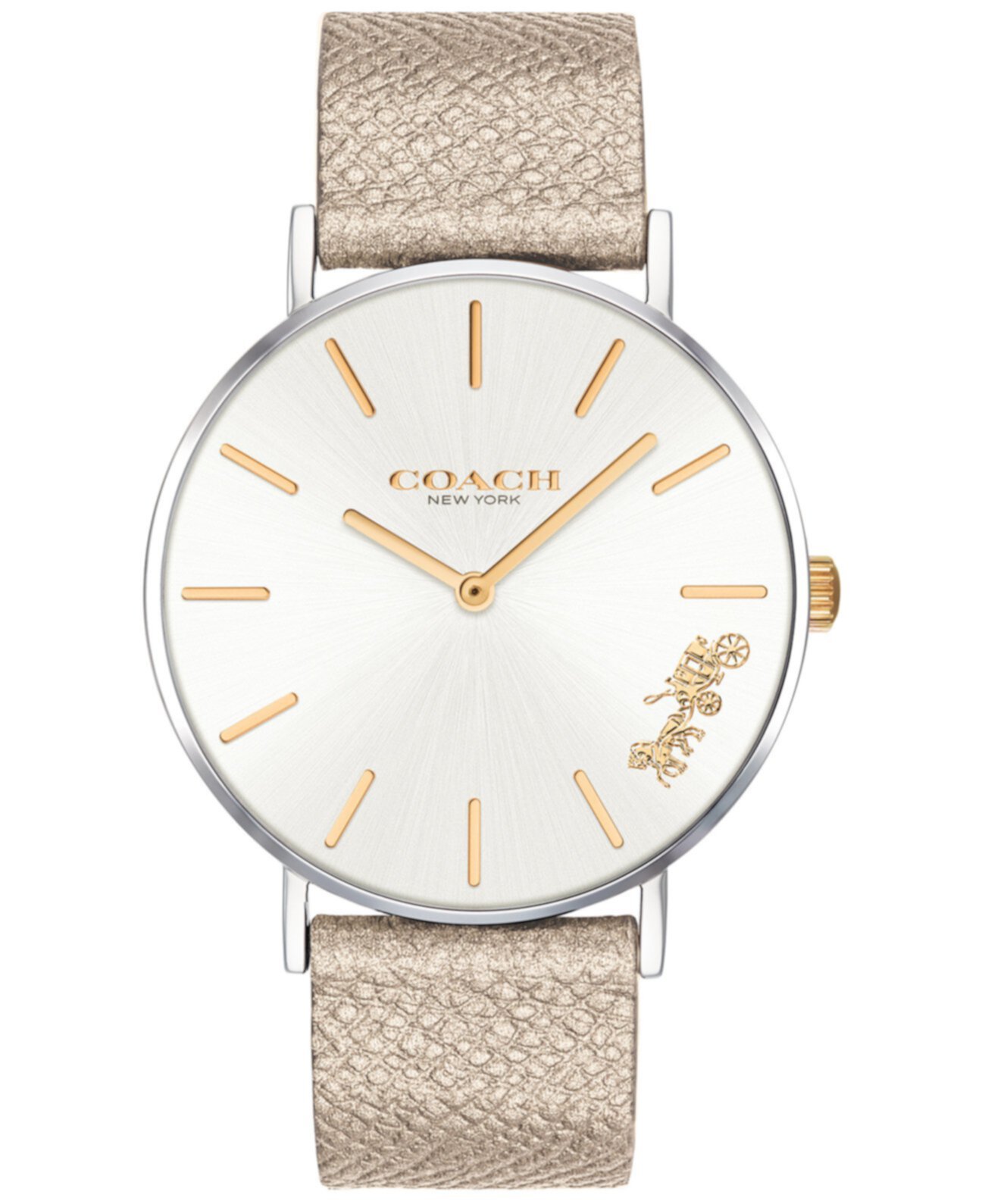 Женские часы Perry с золотистым кожаным ремешком 36 мм, созданные для Macy's COACH