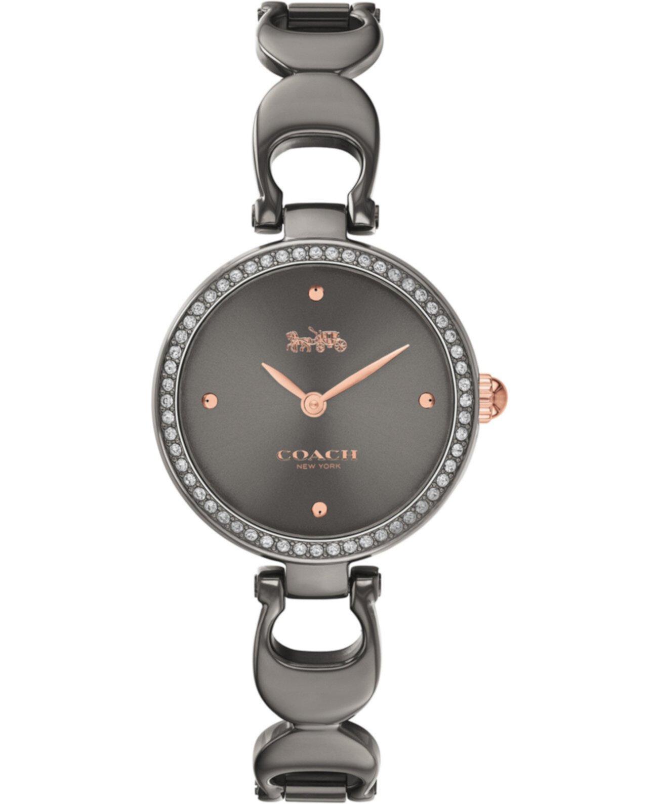 Женские парковые серые часы из нержавеющей стали с браслетом C, 26 мм COACH